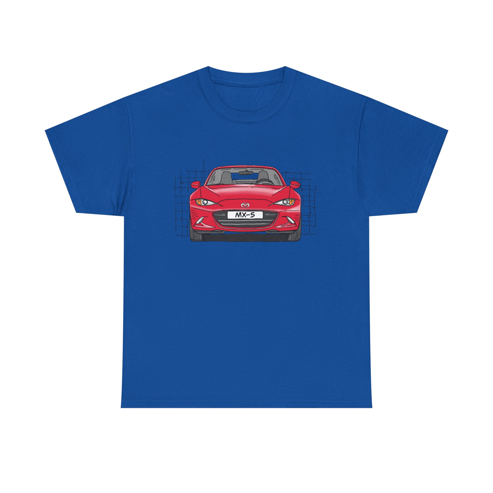 T-Shirt, Mazda MX-5 ND RF, Strichzeichnung, Rot, beidseitig – Bild 29