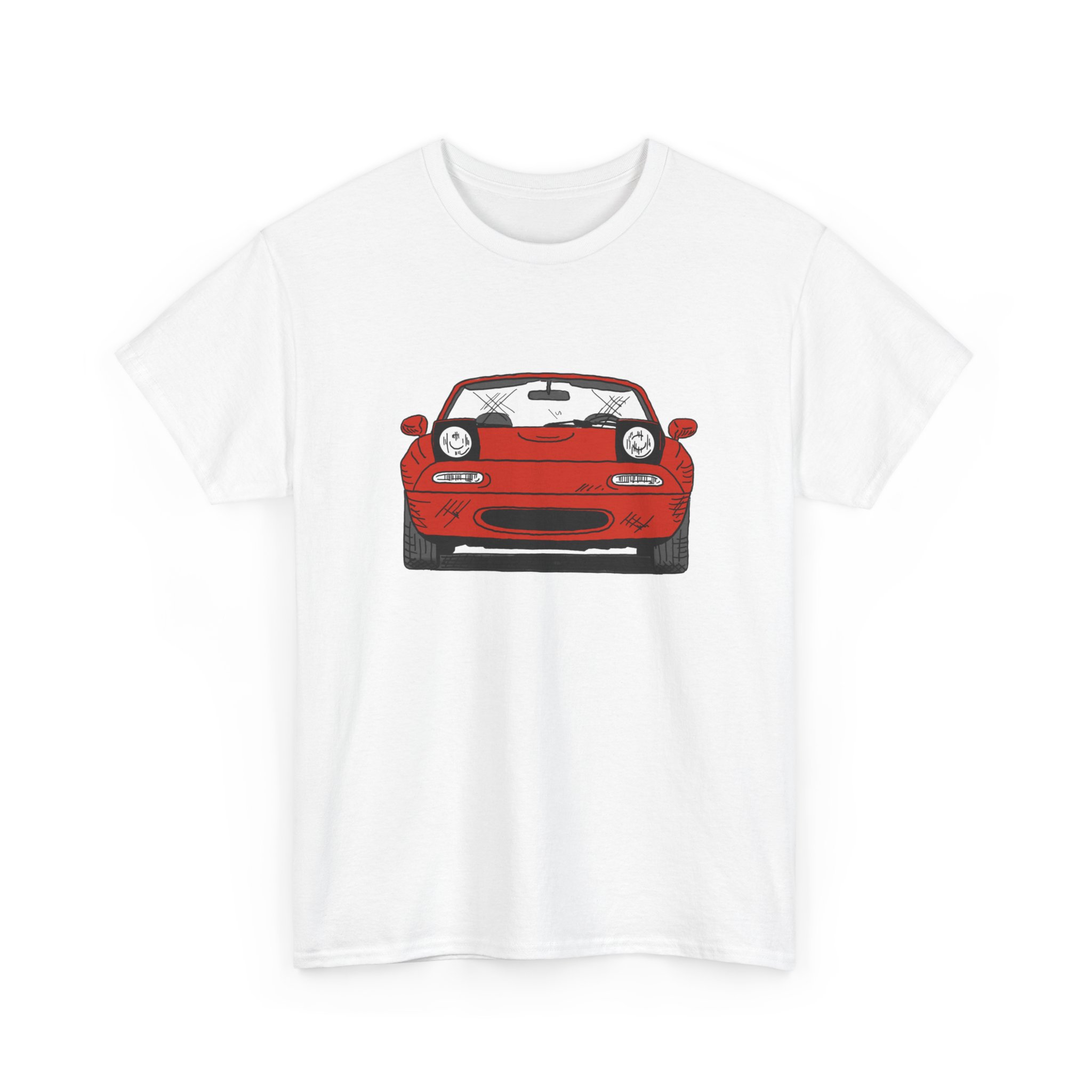 T-Shirt, Mazda MX5 Miata, Strichzeichnung, Rot – Bild 3