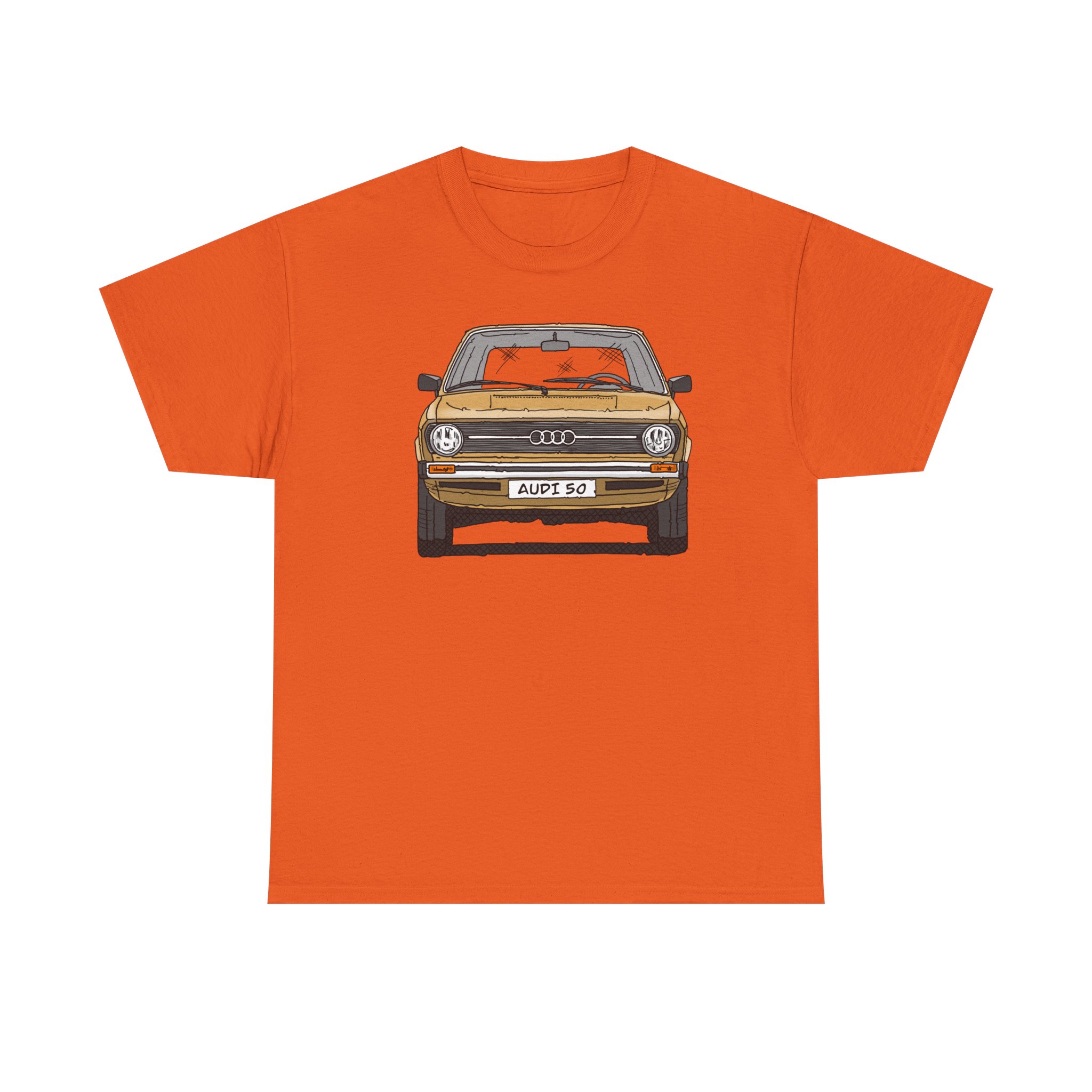 T-Shirt, Audi 50, Strichzeichnung, Hellas, 2 Außenspiegel, mit Kennzeichen personalisierbar – Bild 21