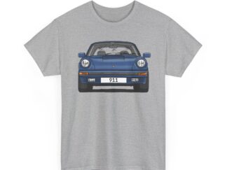 T-Shirt, Porsche 911, G-Modell, Targa, Strichzeichnung, Blau, Wunschkennzeichen möglich