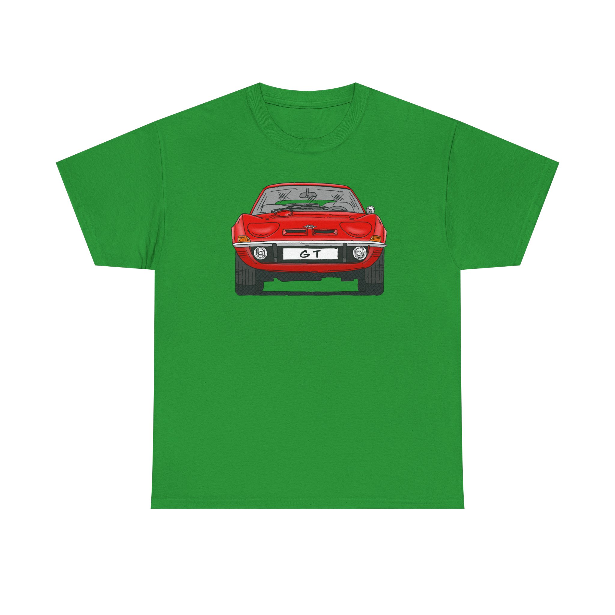 T-Shirt, Opel GT, Strichzeichnung, Rot, mit Kennzeichen personalisierbar – Bild 13