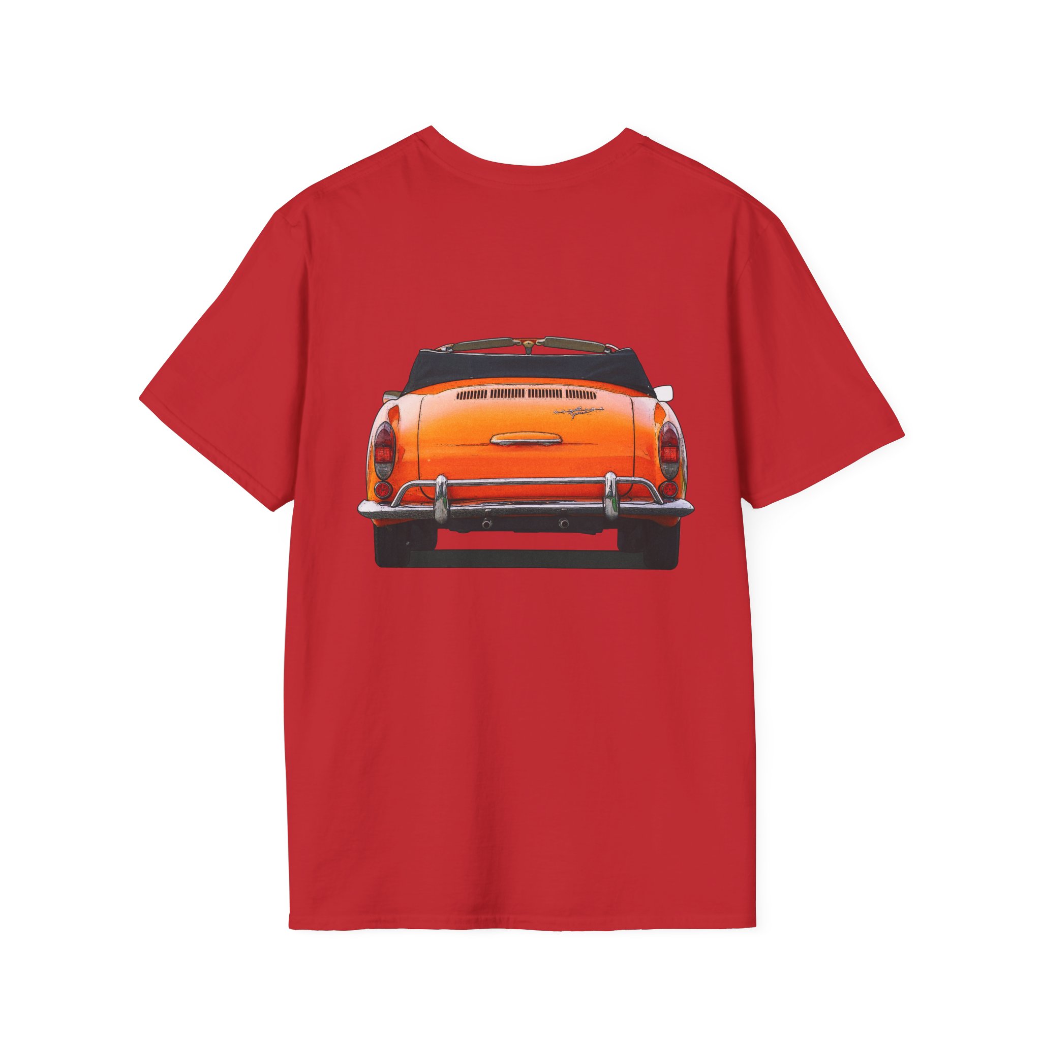 T-Shirt, Karmann-Ghia Typ14 Cabriolet, Orange, beidseitig bedruckt, mit Kennzeichen personalisierbar – Bild 34