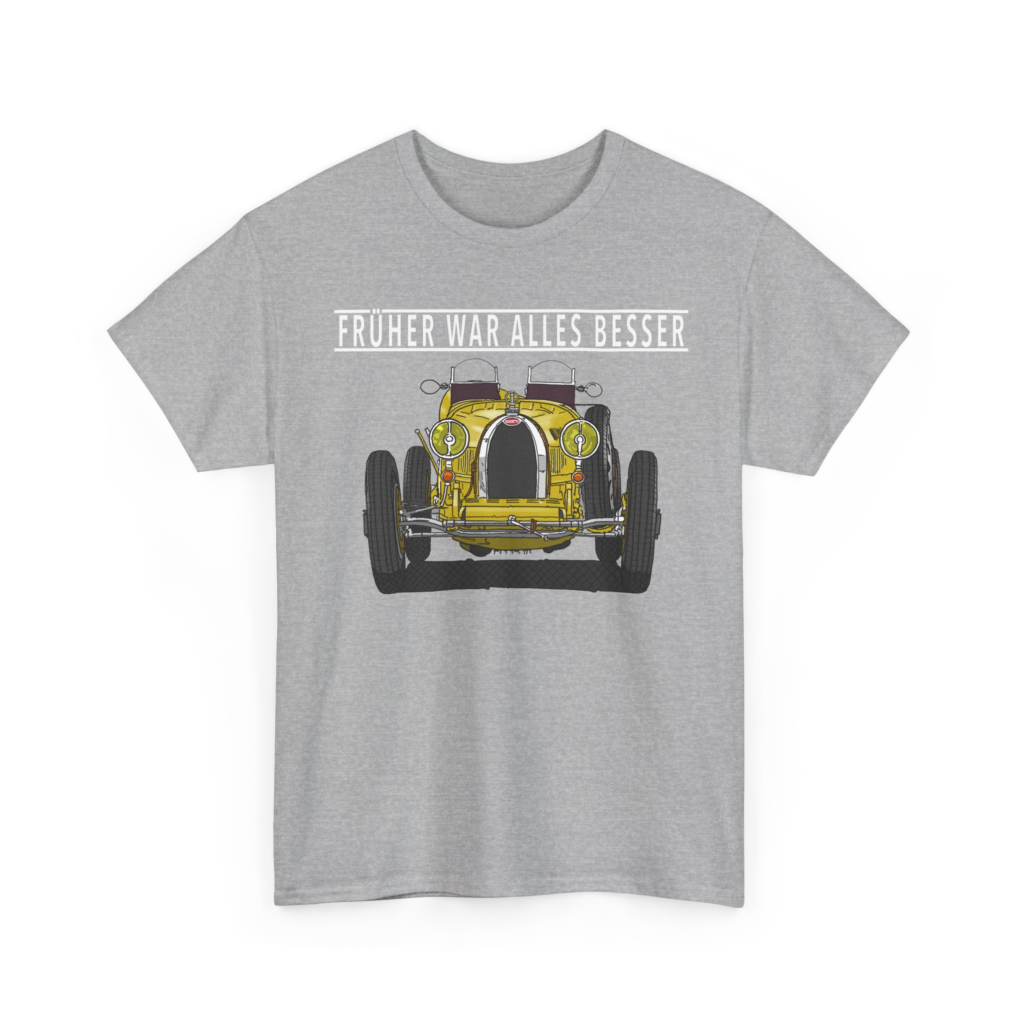 T-Shirt, Bugatti, Gelb, Text FRÜHER WAR ALLES BESSER, Weiße Schrift – Bild 8