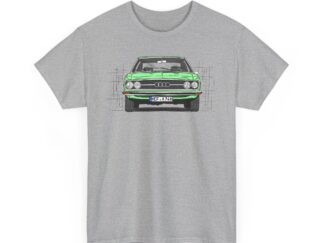 T-Shirt, Audi 100 C1, Strichzeichnung, Grün, HEF X 74H