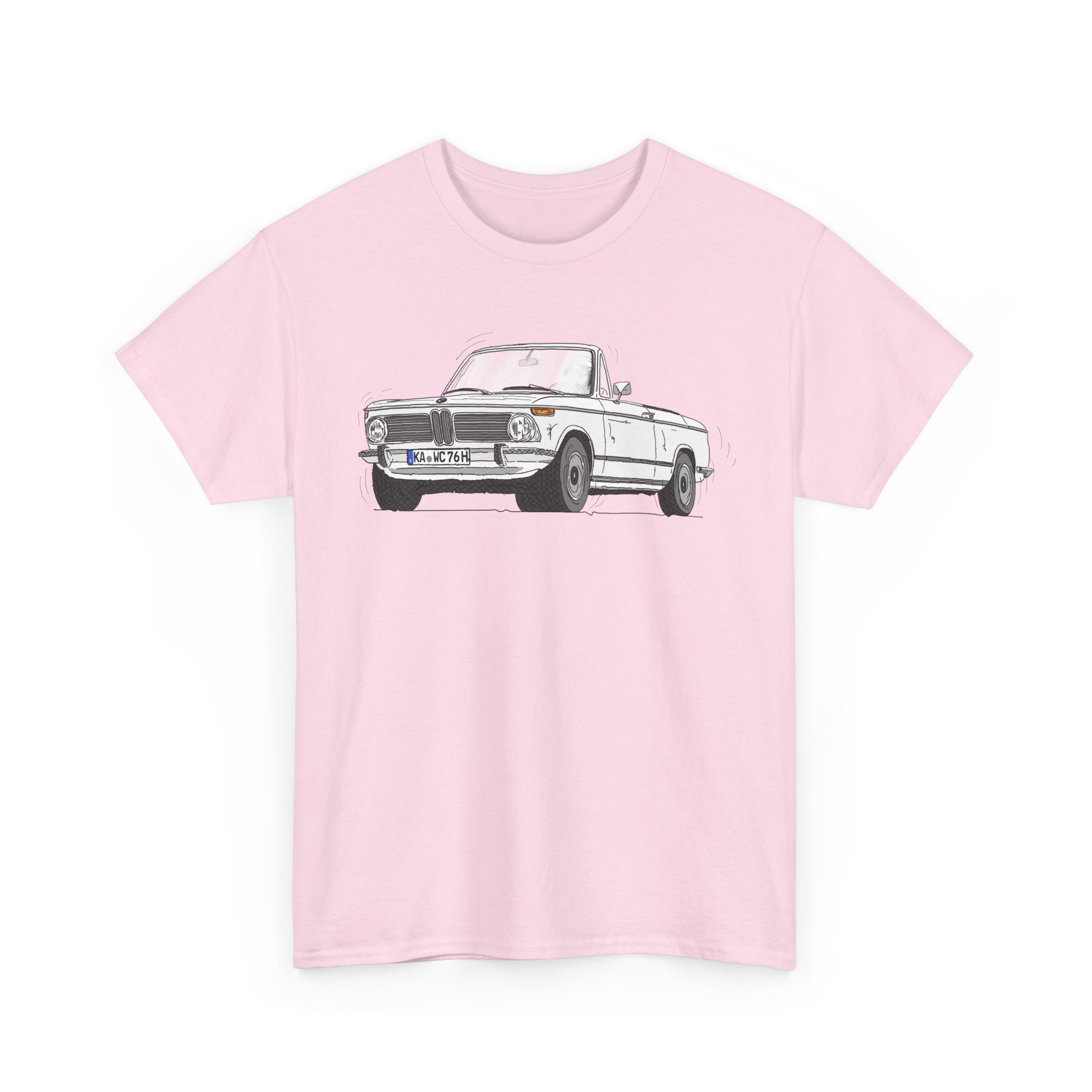 T-Shirt, BMW 02 Baur Cabrio, Strichzeichnung, Weiß, KA WC 76H – Bild 8