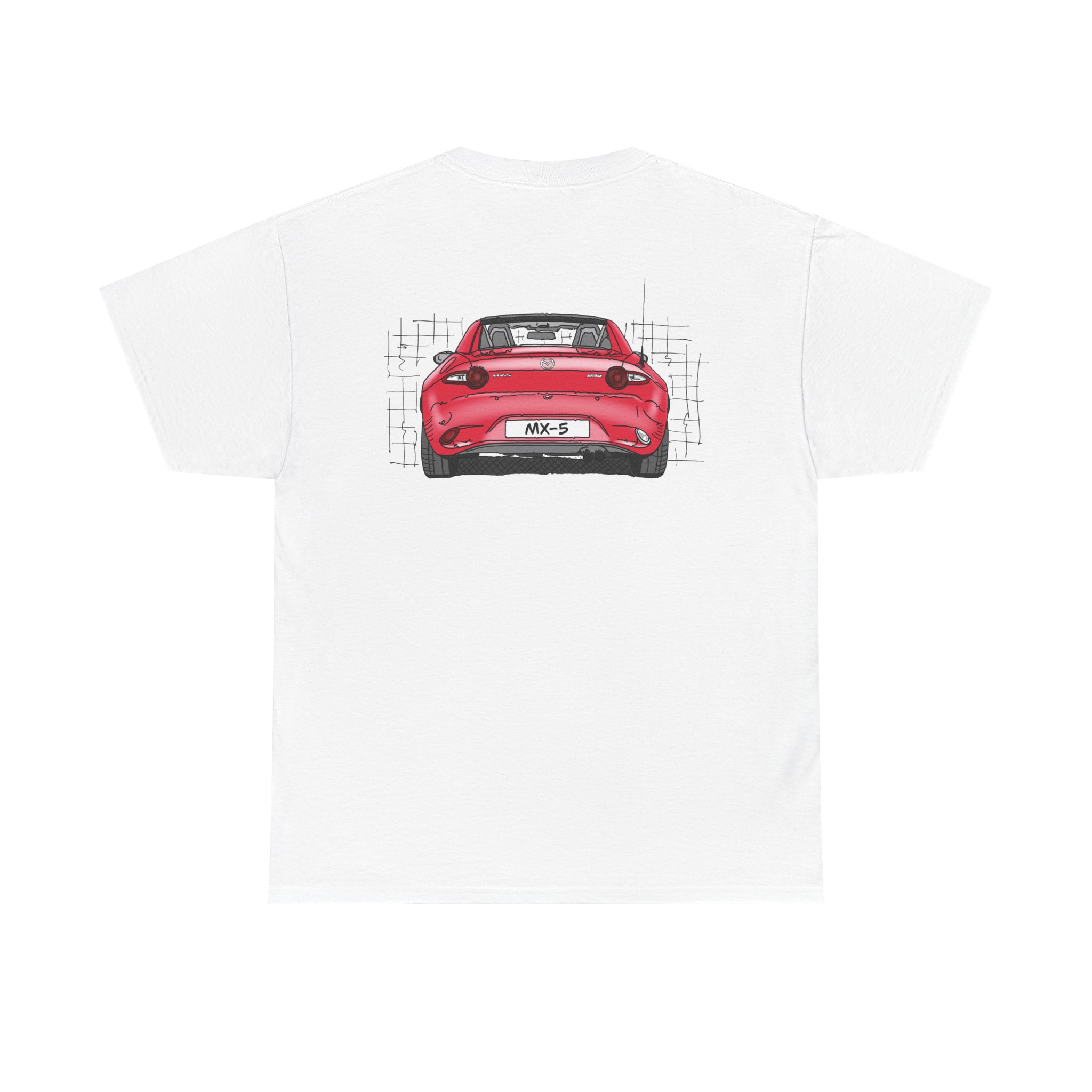 T-Shirt, Mazda MX-5 ND RF, Strichzeichnung, Rot, beidseitig – Bild 34