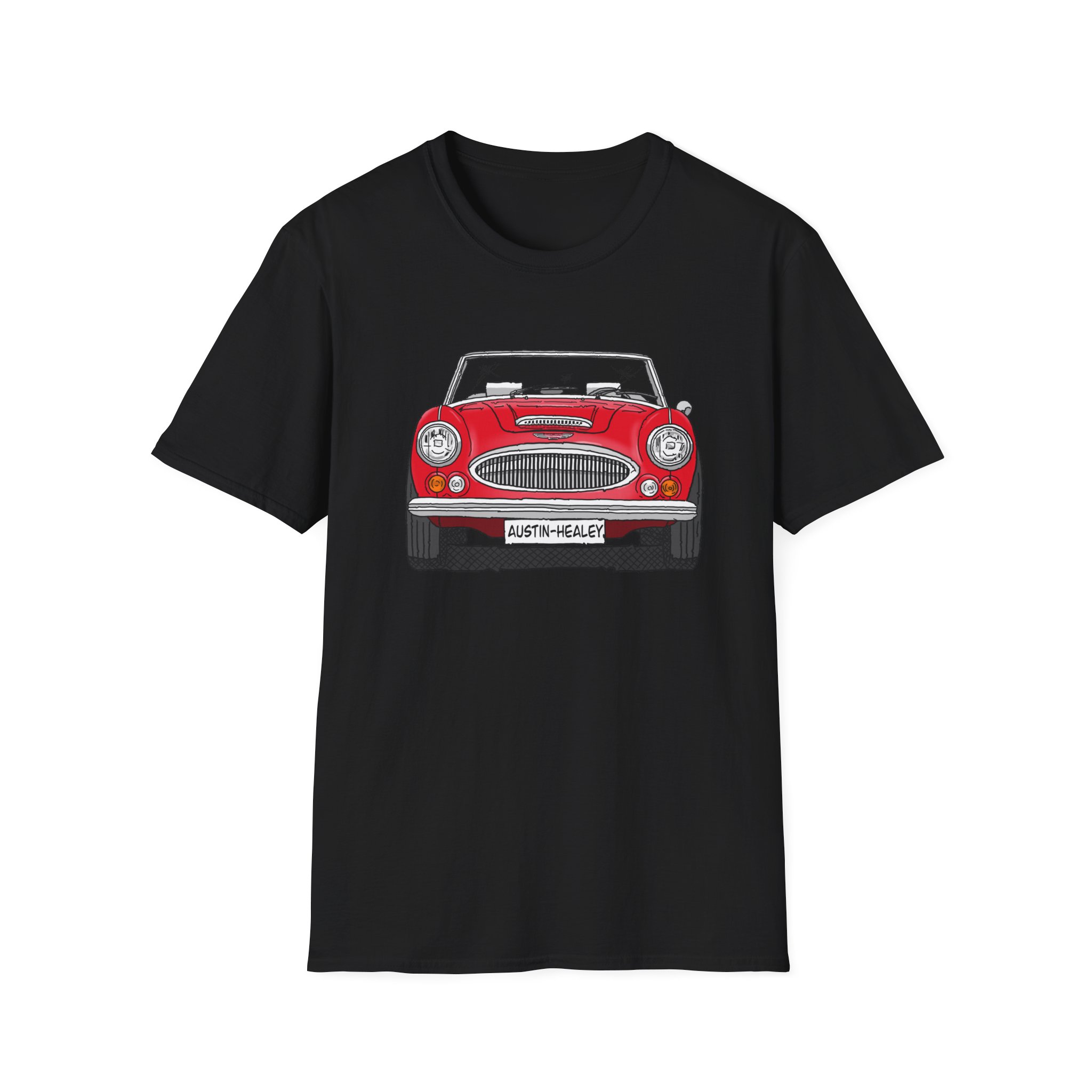 T-Shirt, Austin-Healey 3000, Strichzeichnung, Rot, personalisierbar – Bild 5