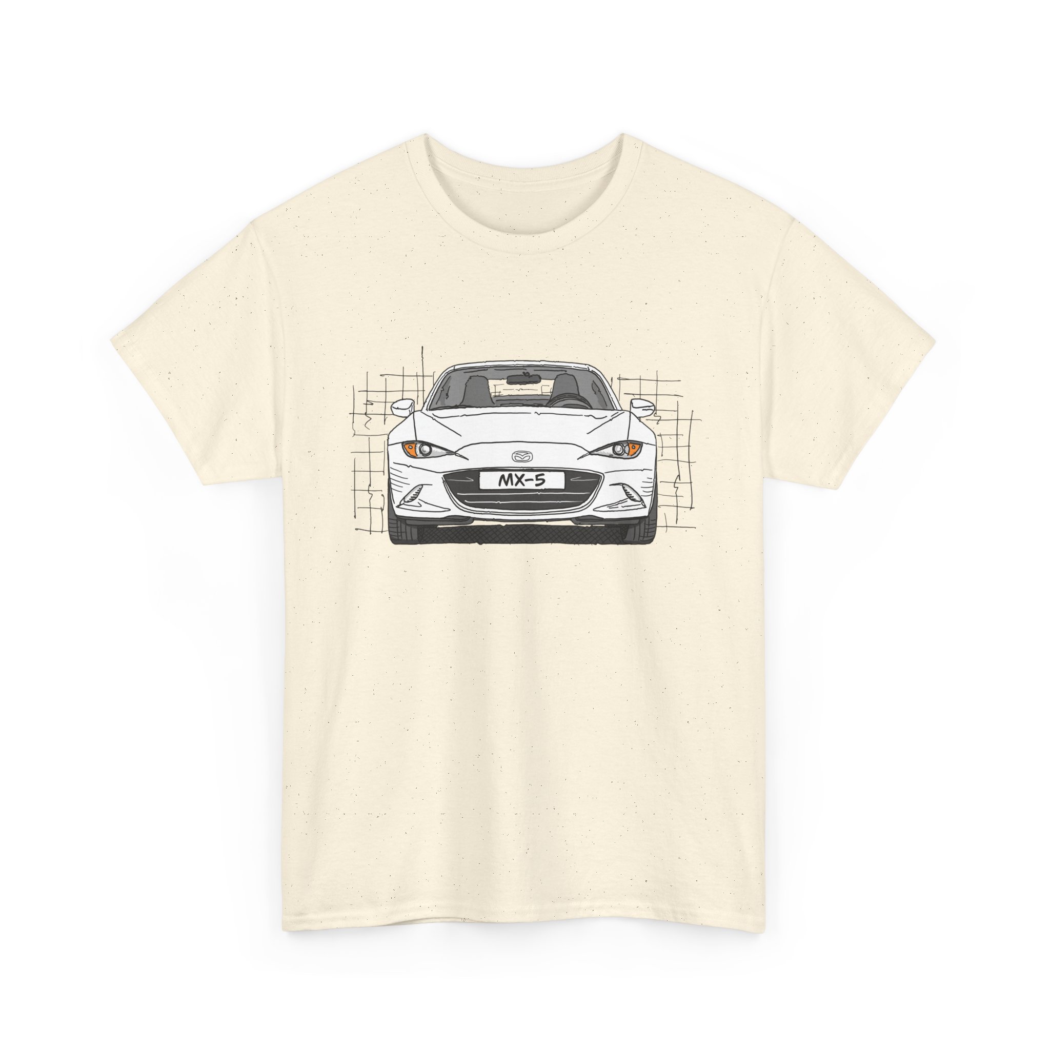 T-Shirt, Mazda MX-5 ND RF, Strichzeichnung, Weiß, beidseitig – Bild 19