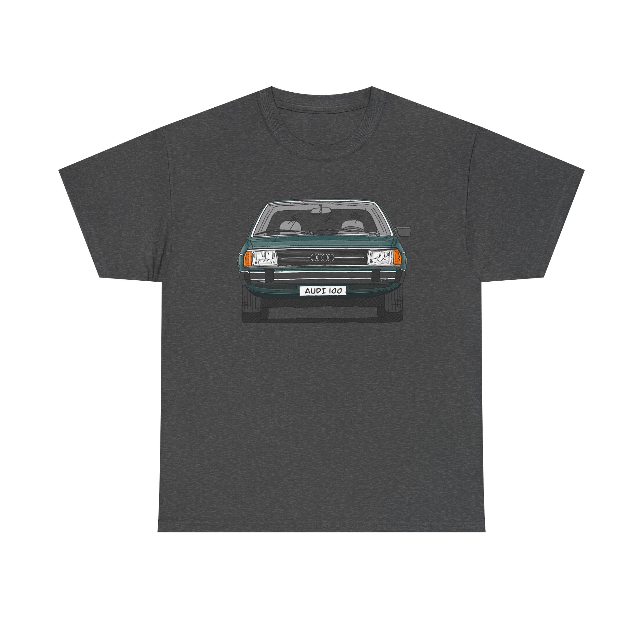 T-Shirt, Audi 100 C2, Strichzeichnung, Dunkelgrün, mit Kennzeichen personalisierbar – Bild 45