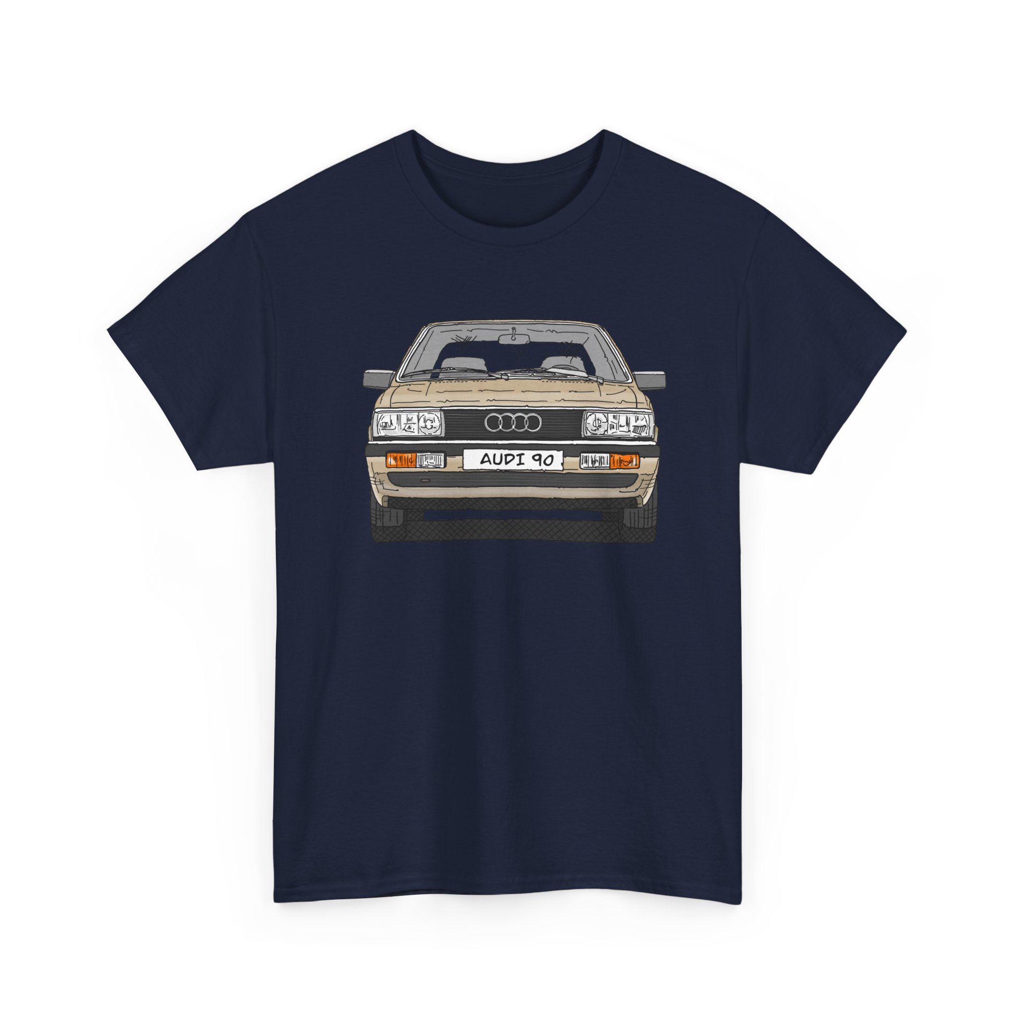 T-Shirt, Audi 90 B2, Strichzeichnung, Kalaharibeige, mit Kennzeichen personalisierbar – Bild 31