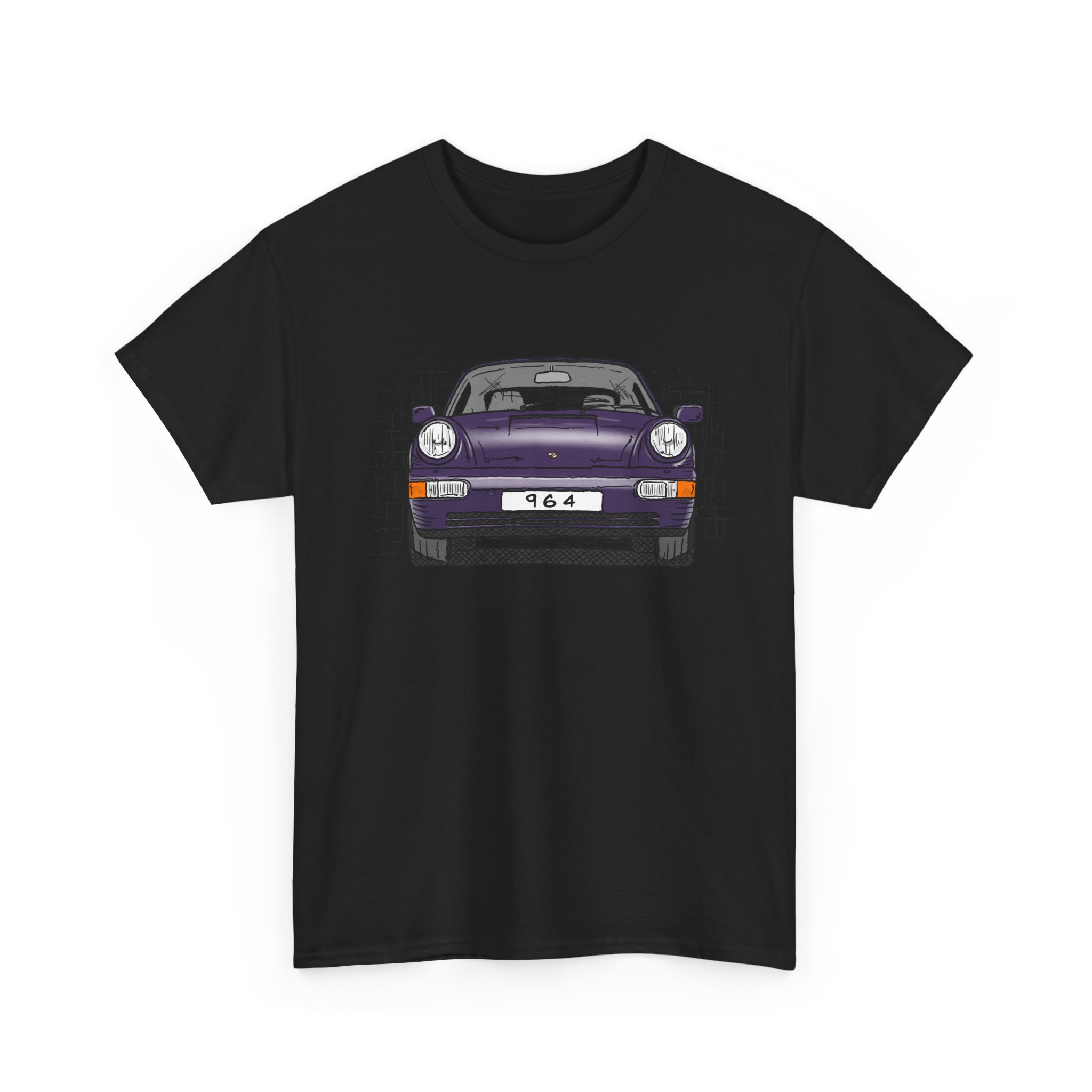 T-Shirt, Porsche 911, 964 Coupé, Strichzeichnung, Viola (30 Jahre Jubi), personalisierbar – Bild 11