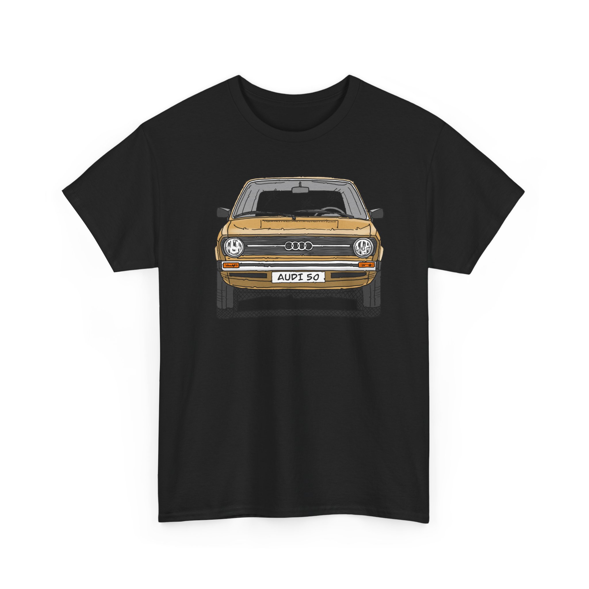 T-Shirt, Audi 50, Strichzeichnung, Hellas, 2 Außenspiegel, mit Kennzeichen personalisierbar – Bild 15