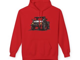 Hoodie, Mercedes Unimog, Kritzel-Kratzel-Auto, großer feiner Druck