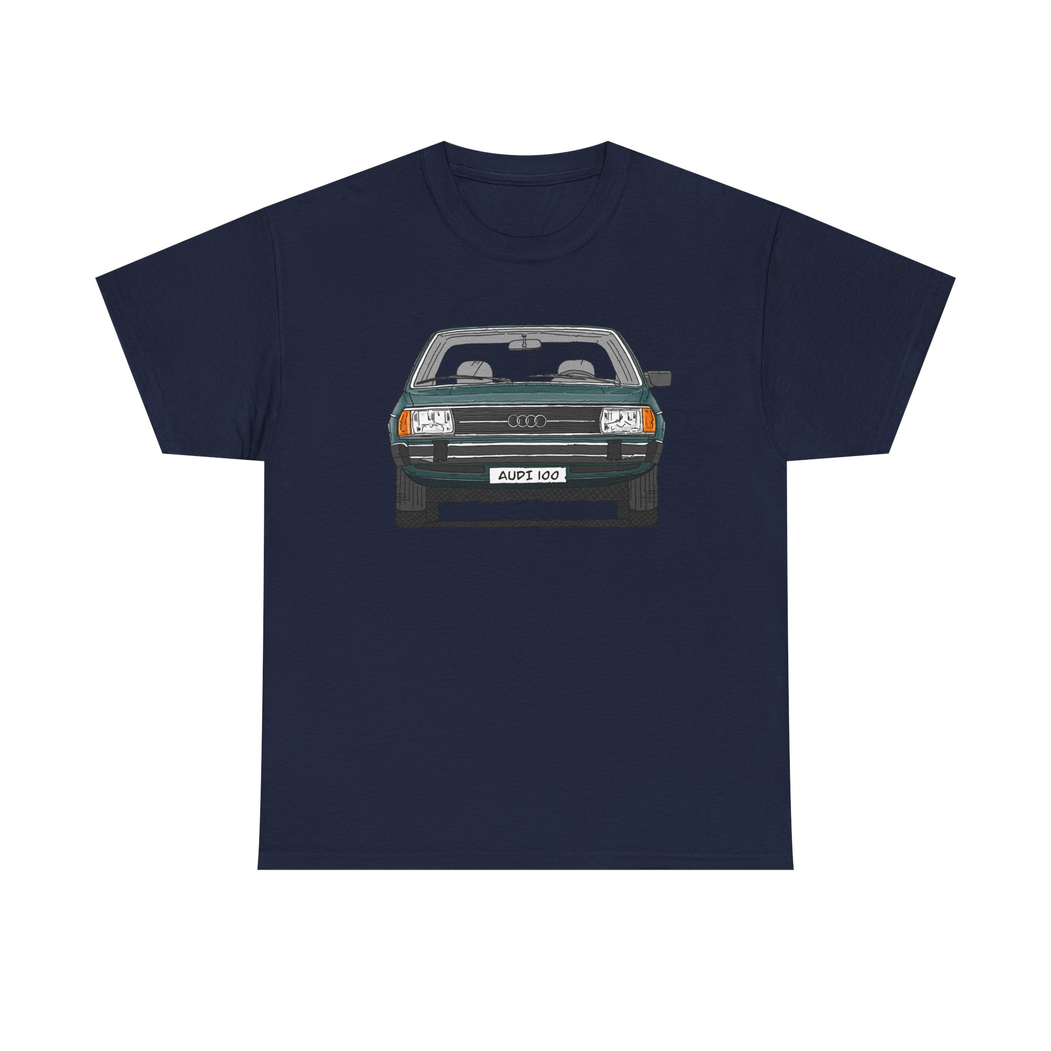 T-Shirt, Audi 100 C2, Strichzeichnung, Dunkelgrün, mit Kennzeichen personalisierbar – Bild 57