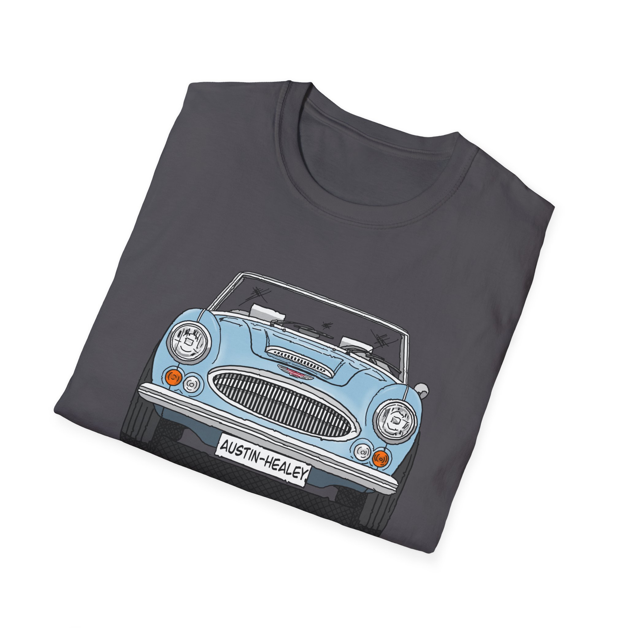 T-Shirt, Austin-Healey 3000, Strichzeichnung, Eisblau, personalisierbar – Bild 24