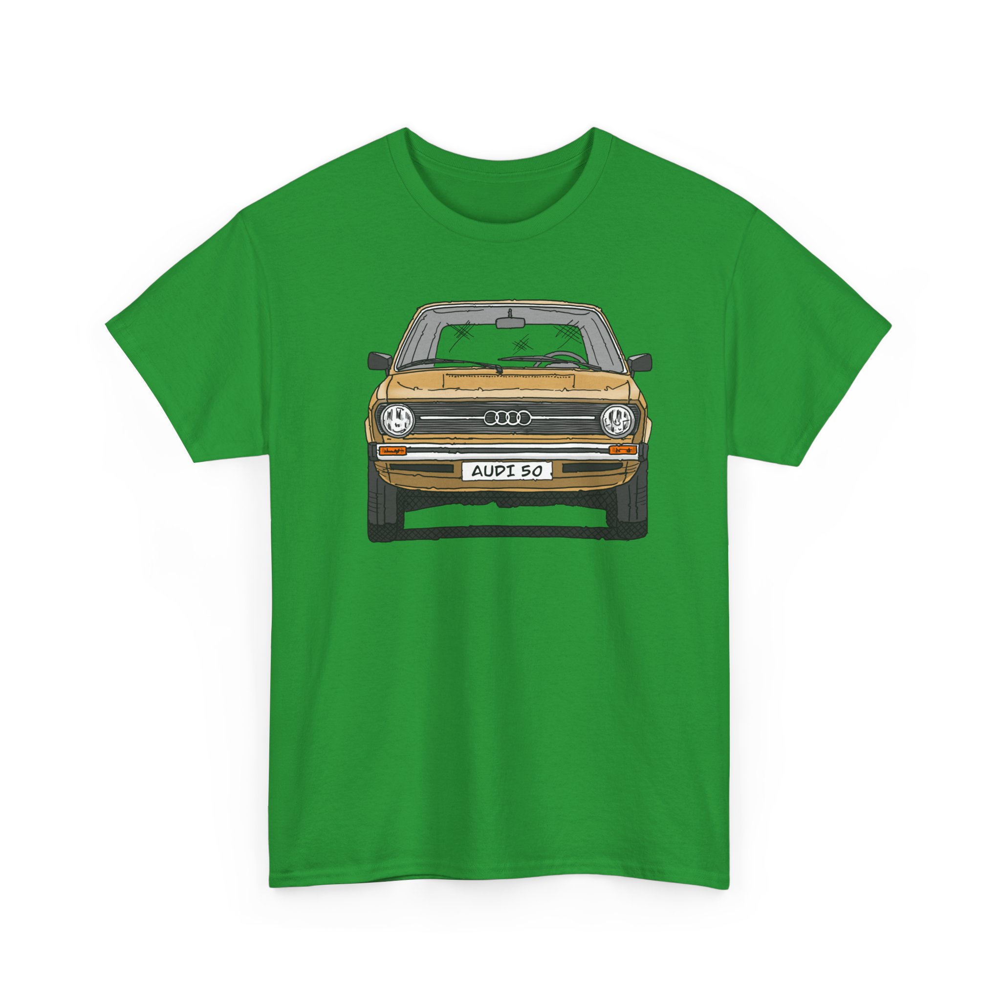 T-Shirt, Audi 50, Strichzeichnung, Hellas, 2 Außenspiegel, mit Kennzeichen personalisierbar – Bild 43