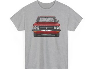 T-Shirt, VW K70, Strichzeichnung, Rot, personalisierbar mit Kennzeichen