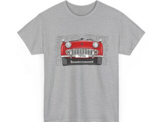 T-Shirt, Triumph TR3A, Strichzeichnung, Rot