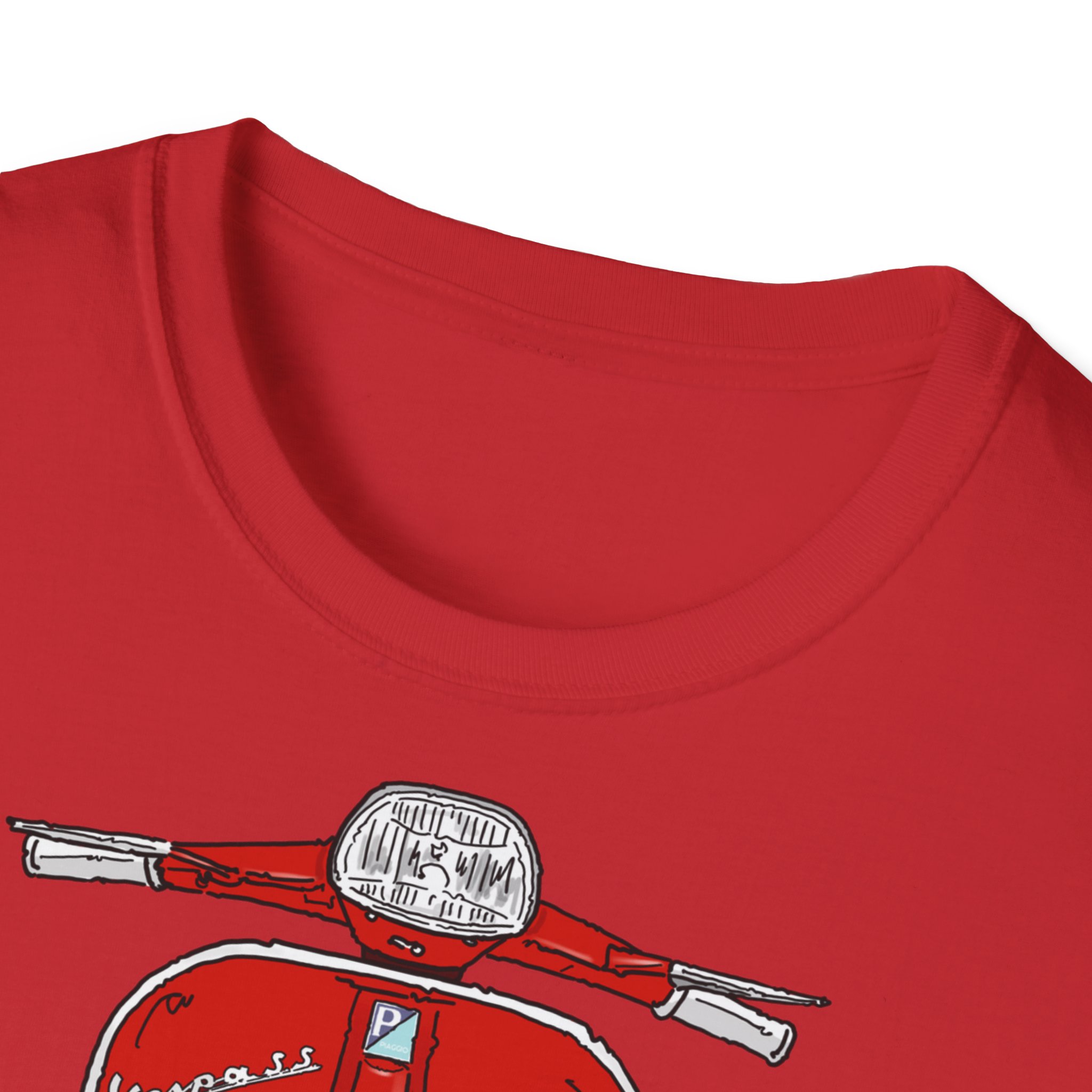 T-Shirt, Vespa Super Sport, 180 SS, Rot, Strichzeichnung – Bild 35