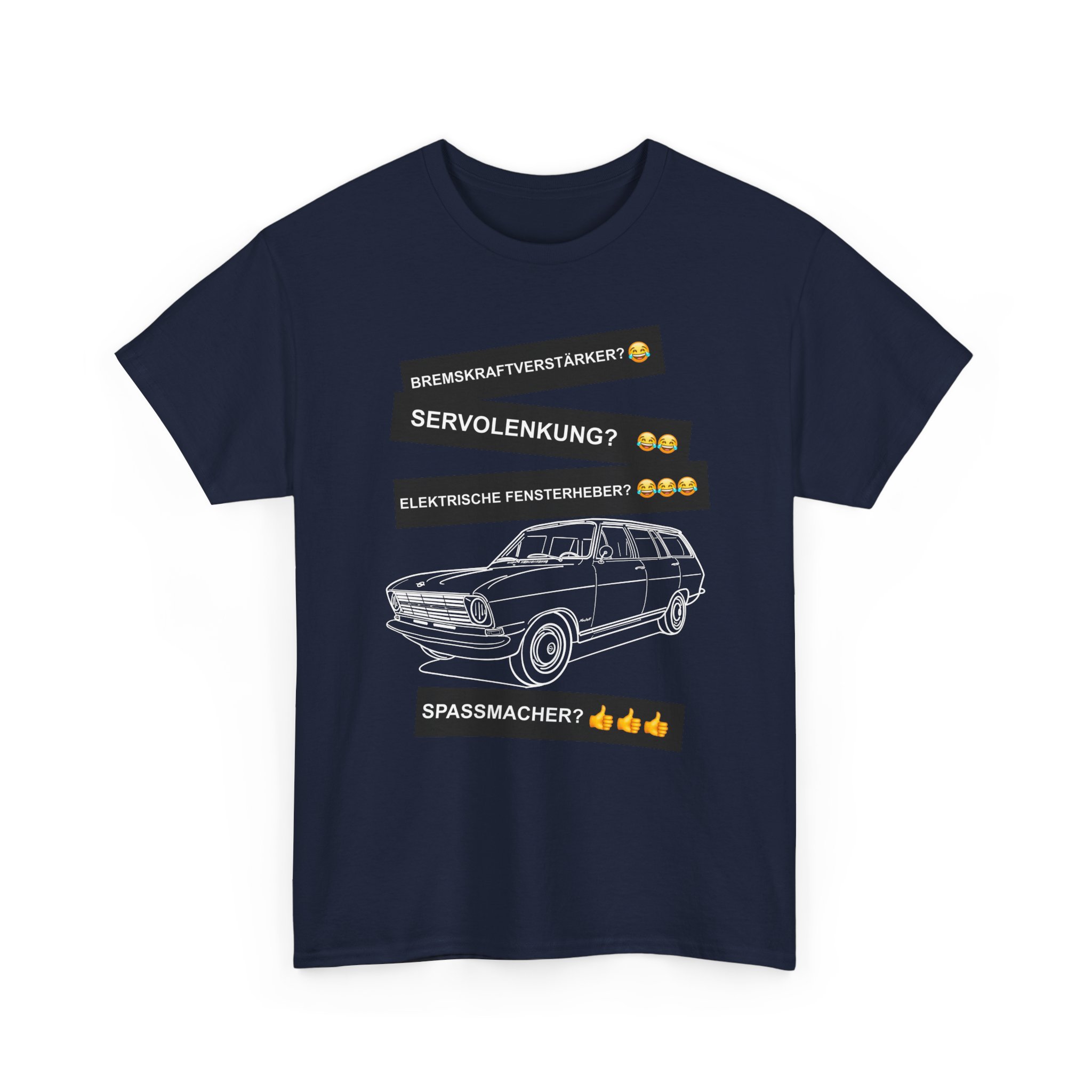 T-Shirt, Opel Kadett B Caravan, Weiß, Deutscher Text, Spaßmacher – Bild 27
