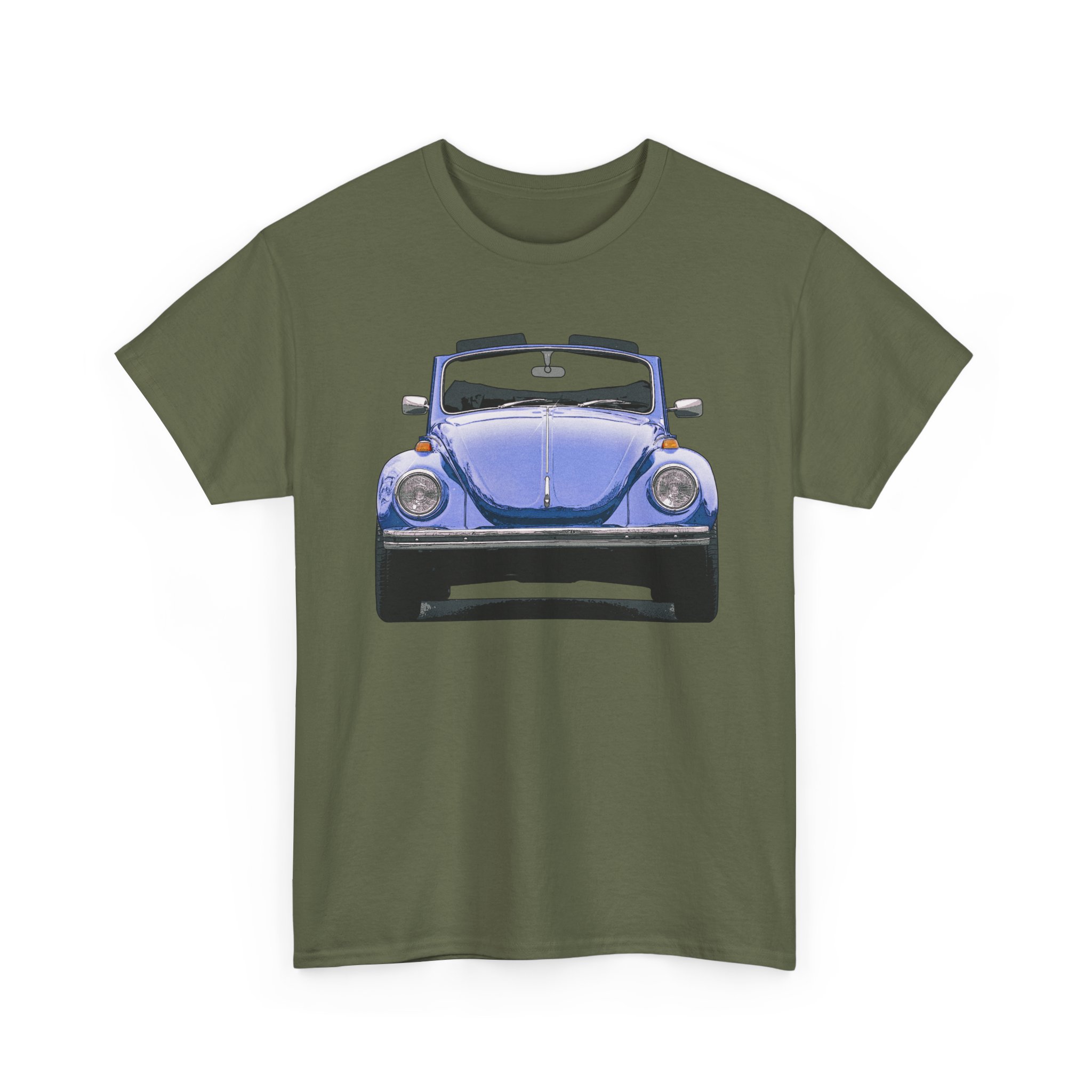 T-Shirt, VW Käfer Cabrio, 1302, Strichzeichnung, Blau, mit Kennzeichen personalisierbar – Bild 23
