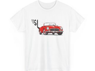 T-Shirt, Mercedes 190 SL, Strichzeichnung, Rot, personalisierbar