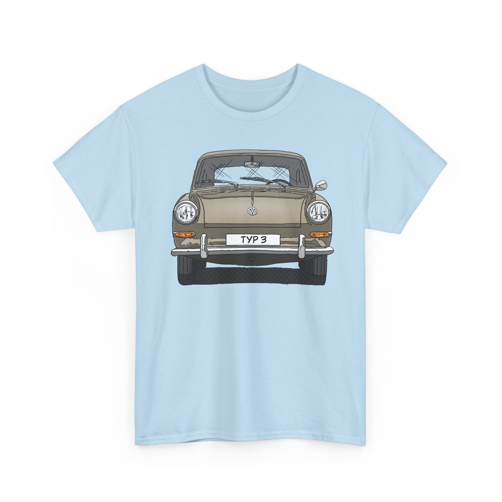 T-Shirt, VW Typ 3, 1500, 1600, Strichzeichnung, Sand, eigenes Kennzeichen möglich – Bild 7