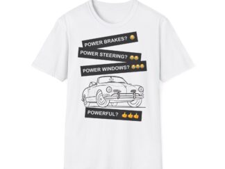 T-Shirt, VW Karmann Ghia Typ14, Schwarz, englischer Text, Power?