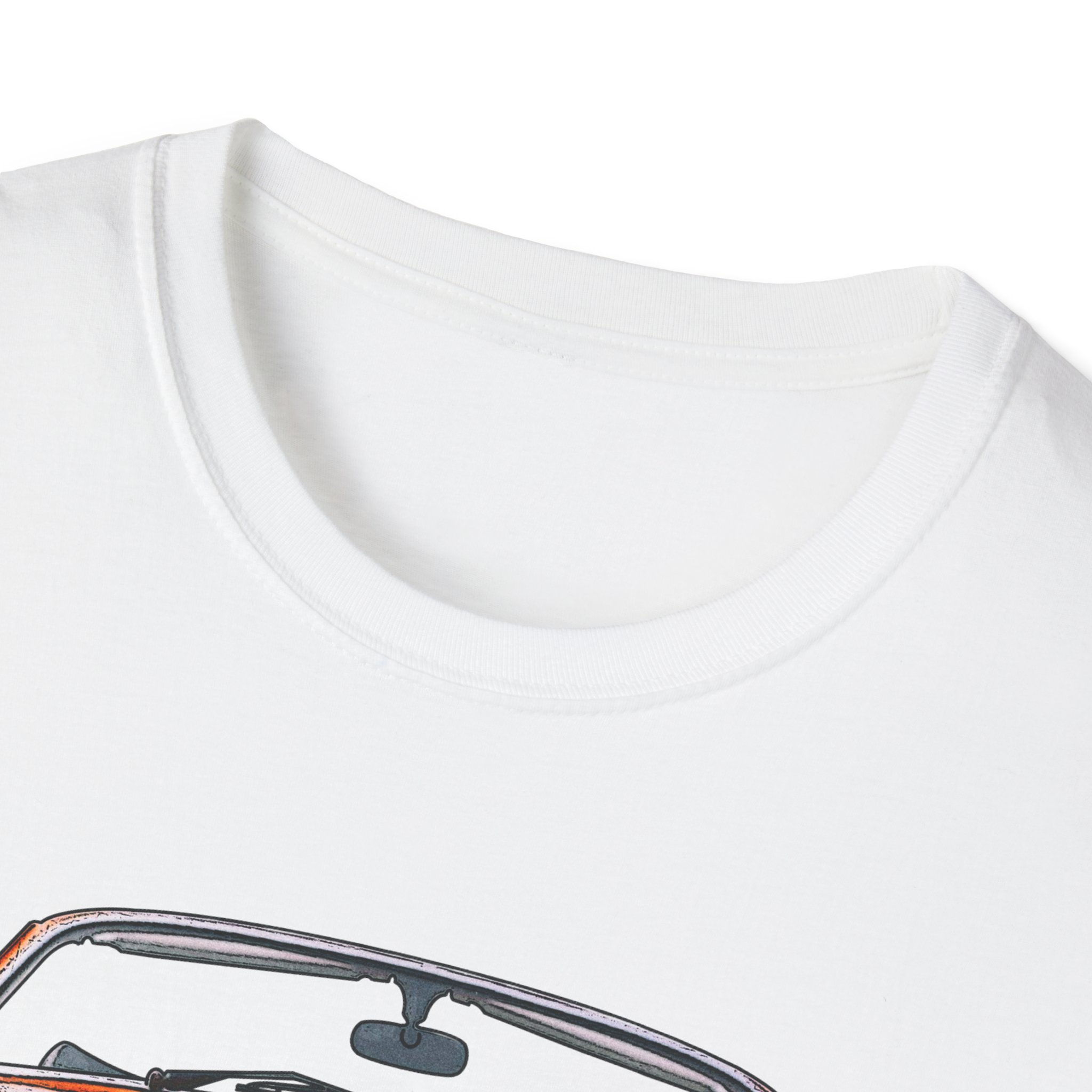 T-Shirt, Karmann-Ghia Typ14 Cabriolet, Orange, beidseitig bedruckt, mit Kennzeichen personalisierbar – Bild 3