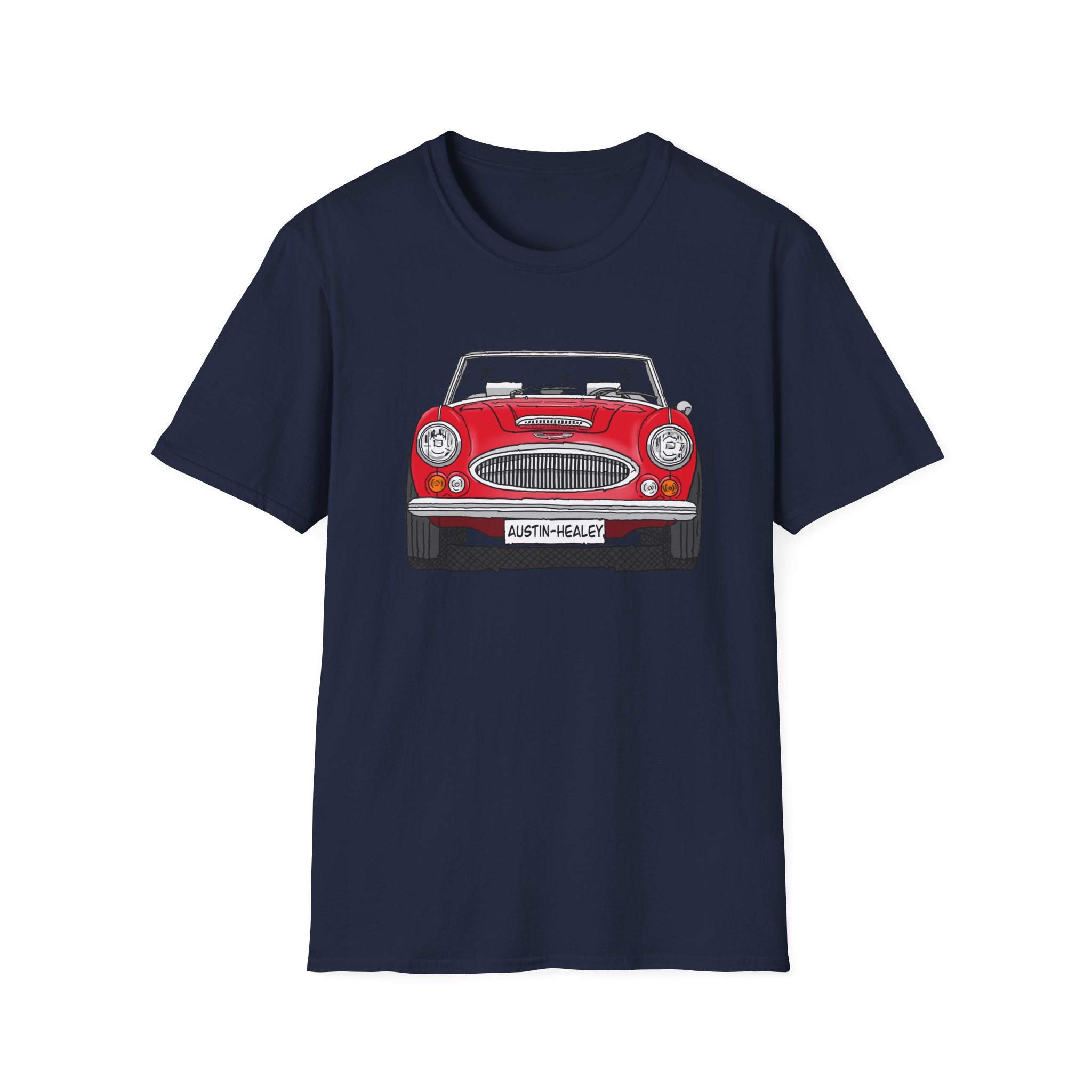 T-Shirt, Austin-Healey 3000, Strichzeichnung, Rot, personalisierbar – Bild 29