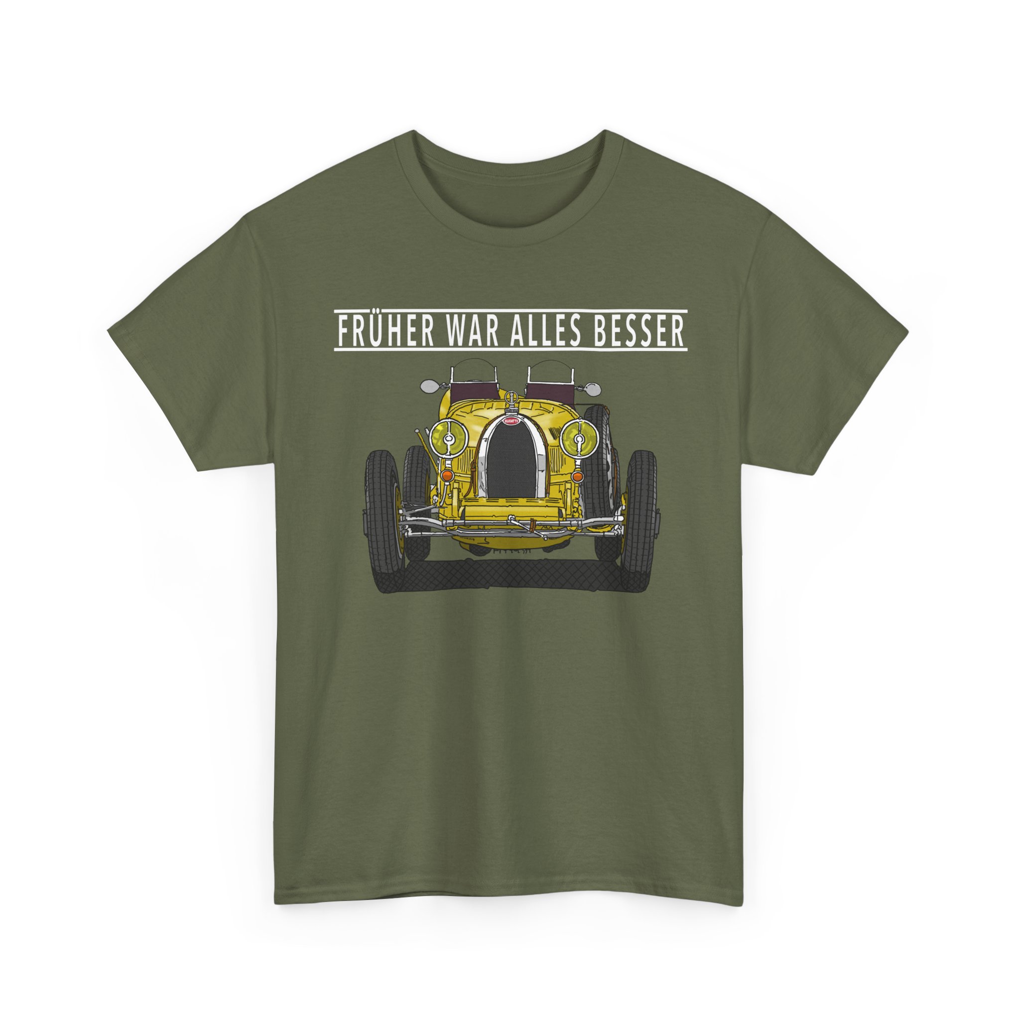 T-Shirt, Bugatti, Gelb, Text FRÜHER WAR ALLES BESSER, Weiße Schrift – Bild 3