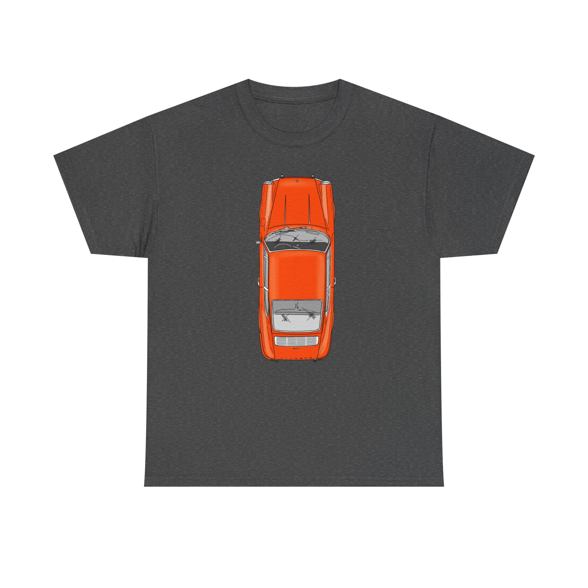 T-Shirt, Porsche 911 Coupé, F-Modell, Ur-Elfer, Top View, Orange – Bild 21