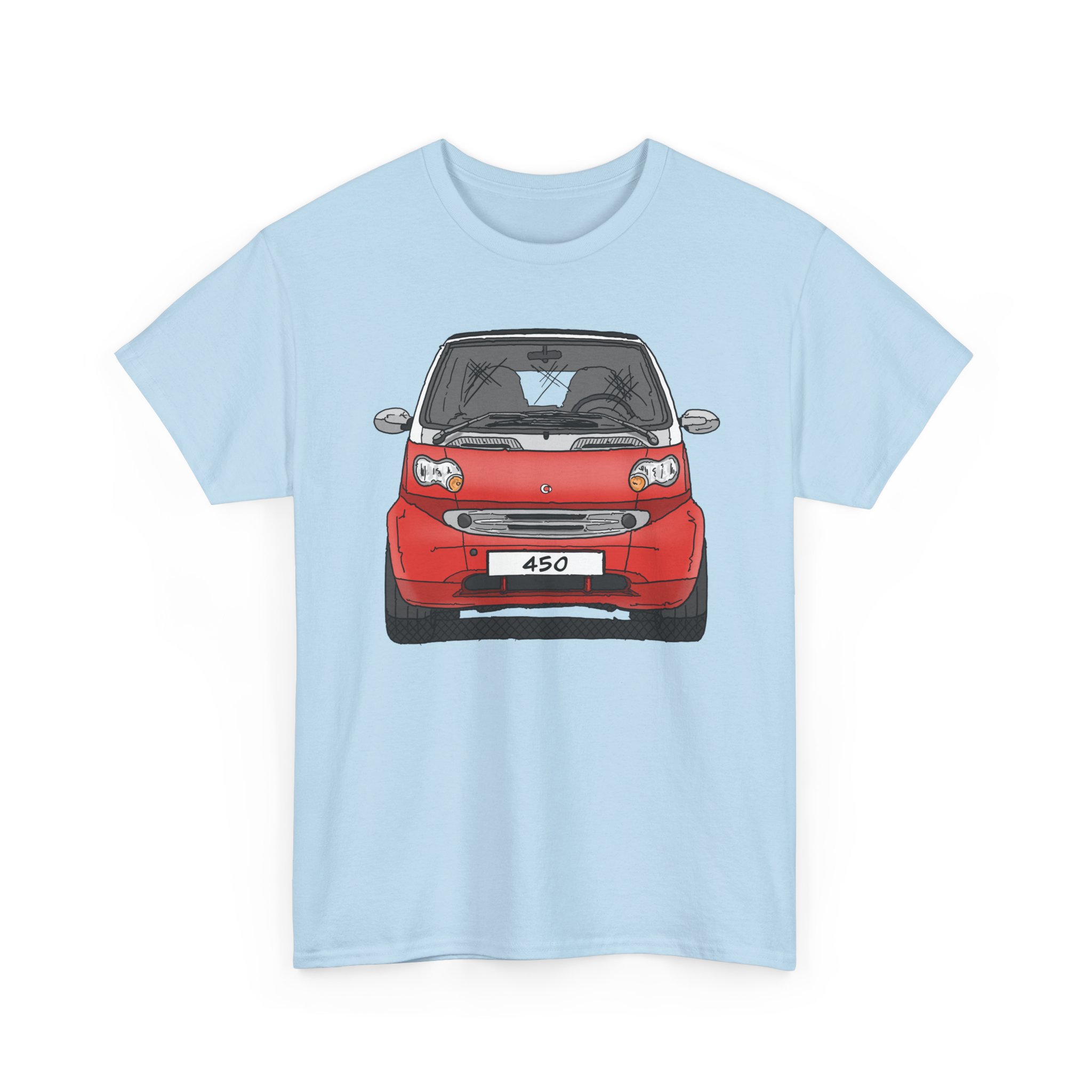 T-Shirt, Smart 450 FL, Strichzeichnung, Rot, eigenes Kennzeichen möglich – Bild 8