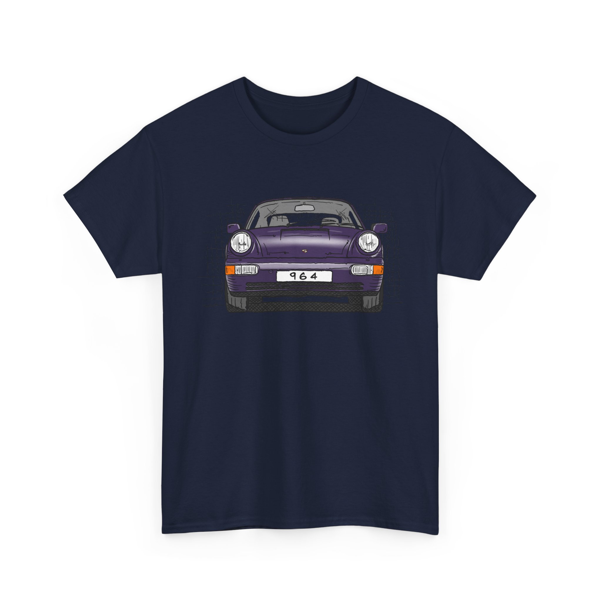 T-Shirt, Porsche 911, 964 Coupé, Strichzeichnung, Viola (30 Jahre Jubi), personalisierbar – Bild 35
