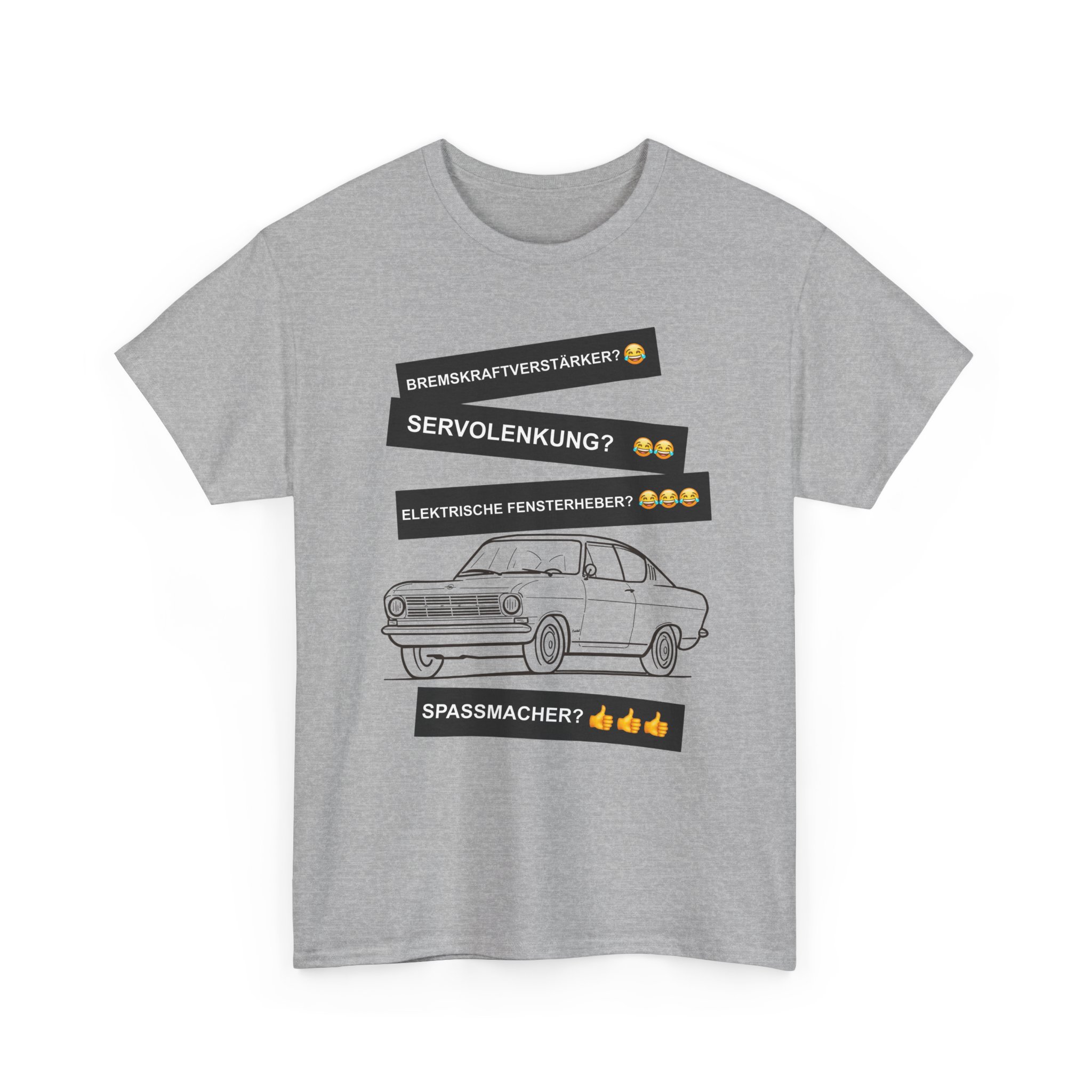 T-Shirt, Opel Kadett B Coupe, Schwarz, Deutscher Text, Spaßmacher