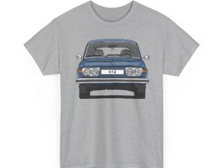 T-Shirt, VW Typ 4, 412, Strichzeichnung, Blau, eigenes Kennzeichen möglich
