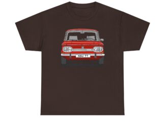 T-Shirt, NSU TT, Strichzeichnung, Rot, mit Kennzeichen personalisierbar
