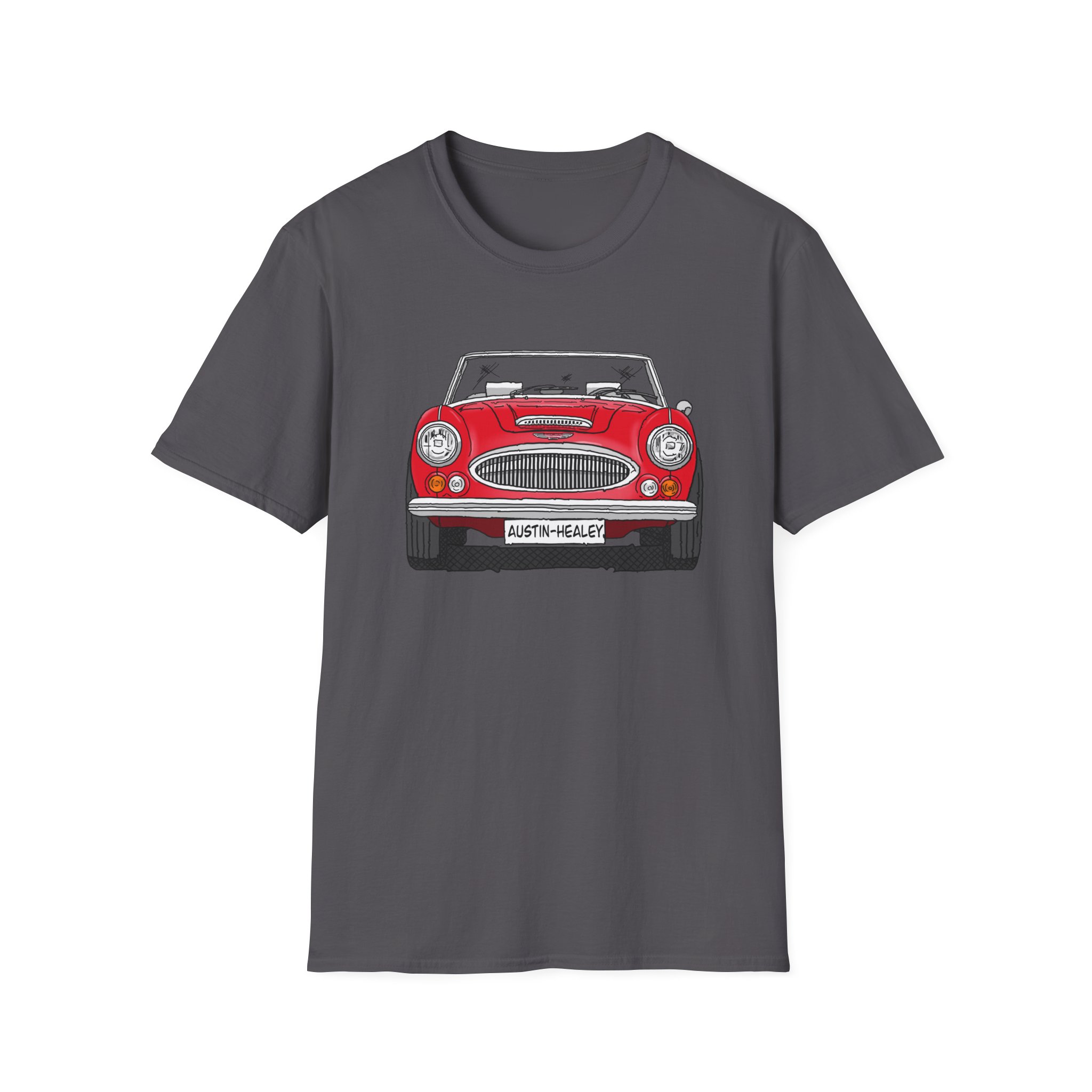 T-Shirt, Austin-Healey 3000, Strichzeichnung, Rot, personalisierbar – Bild 21