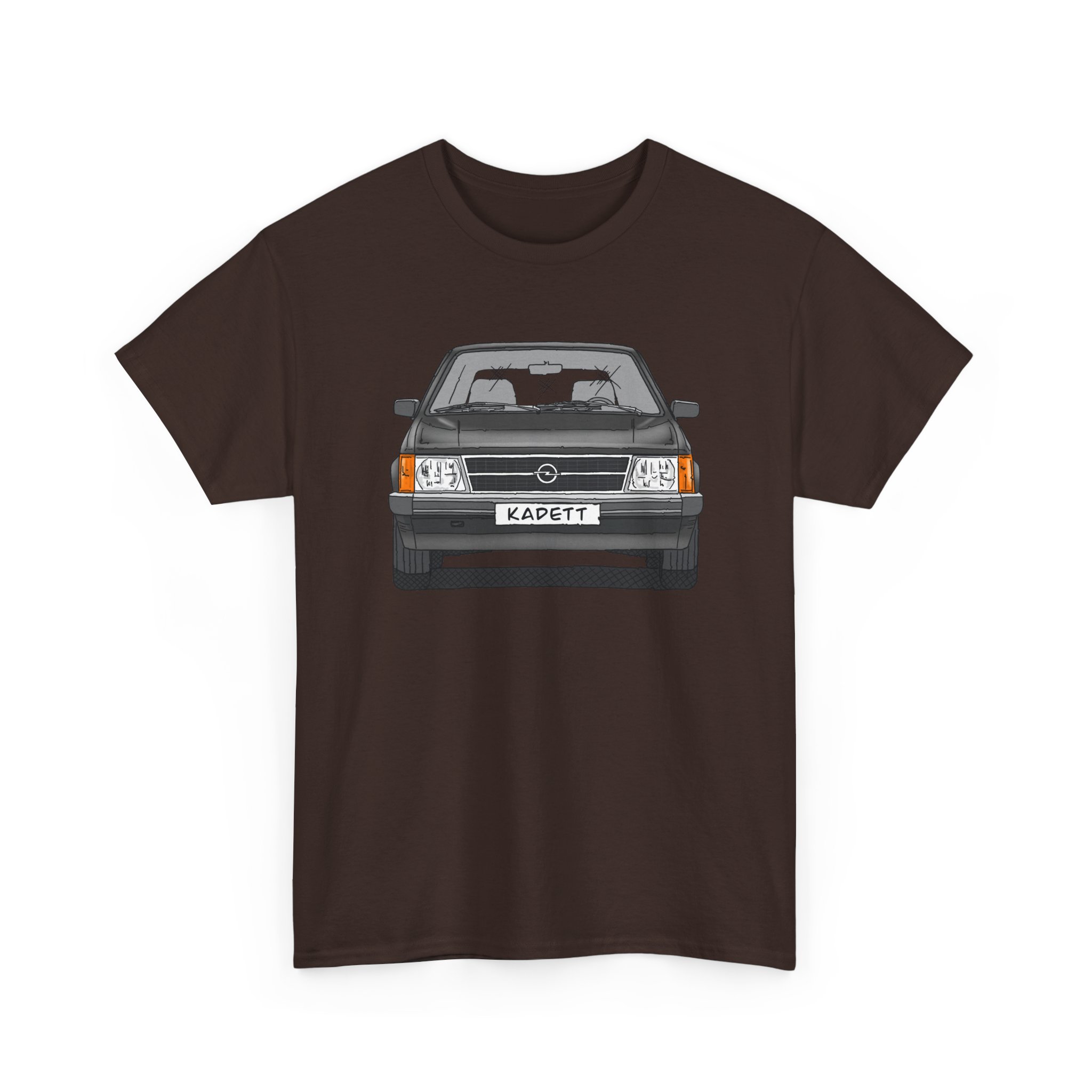 T-Shirt, Opel Kadett D, Strichzeichnung, Schwarz, mit Kennzeichen personalisierbar – Bild 3