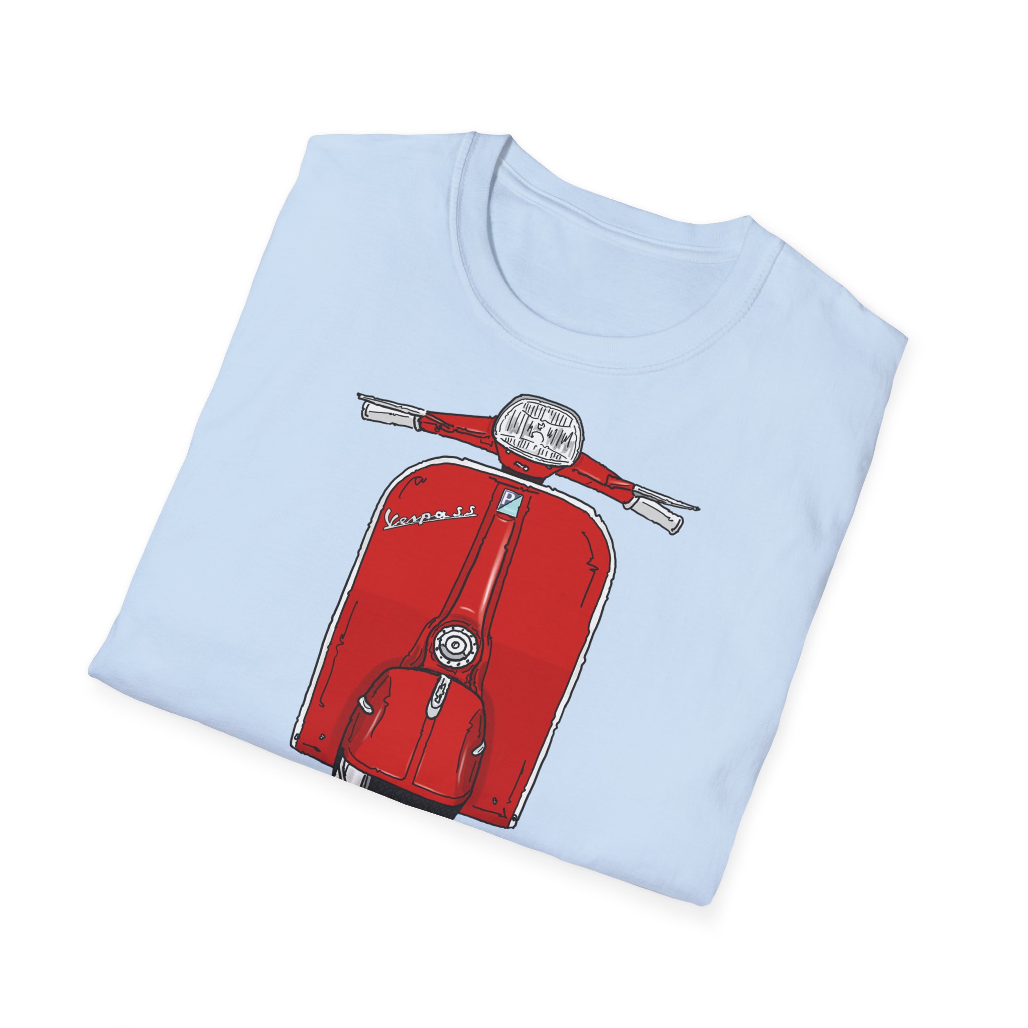T-Shirt, Vespa Super Sport, 180 SS, Rot, Strichzeichnung – Bild 20