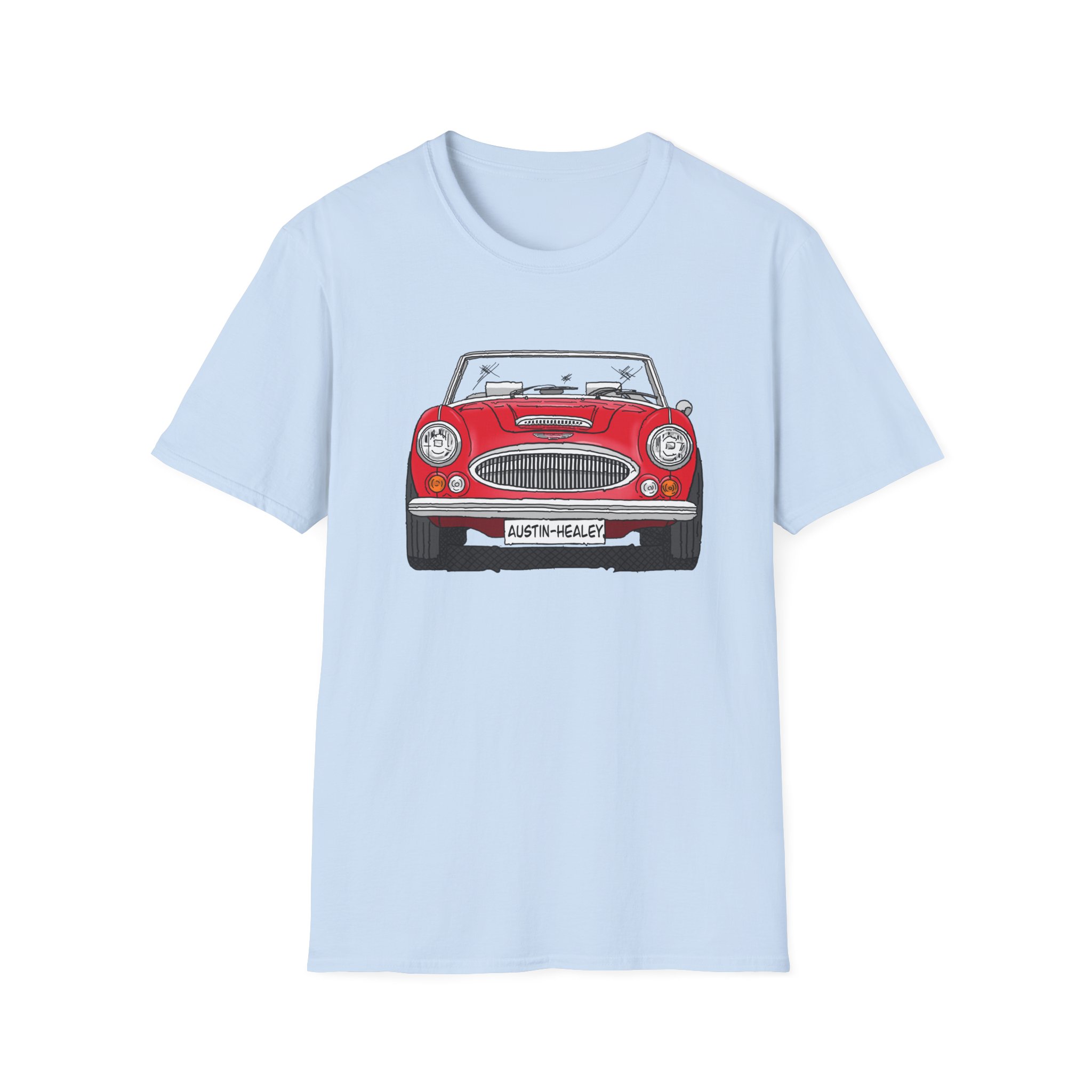T-Shirt, Austin-Healey 3000, Strichzeichnung, Rot, personalisierbar – Bild 17