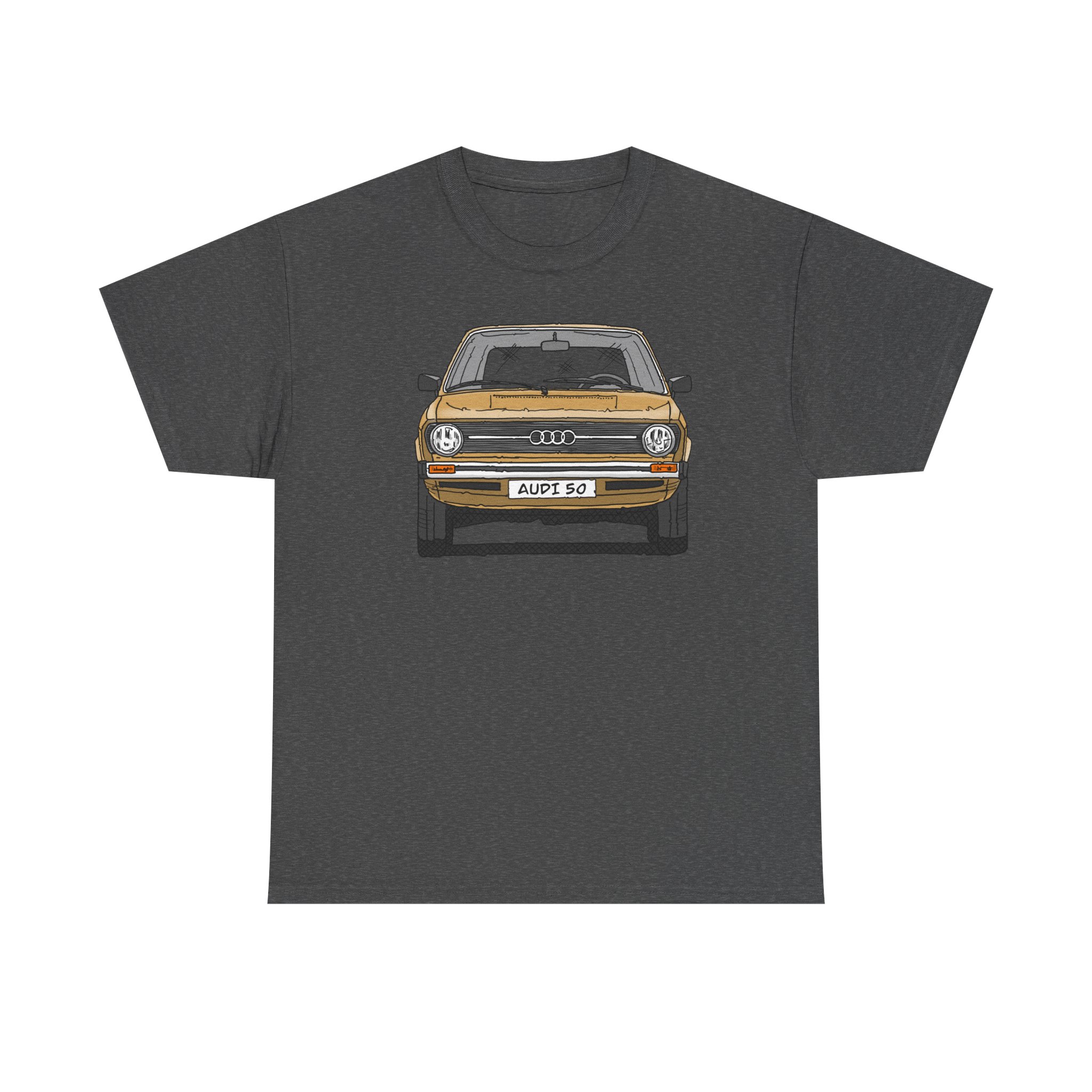 T-Shirt, Audi 50, Strichzeichnung, Hellas, 2 Außenspiegel, mit Kennzeichen personalisierbar – Bild 45