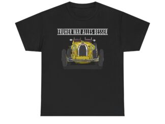 T-Shirt, Bugatti, Gelb, Text FRÜHER WAR ALLES BESSER, Weiße Schrift