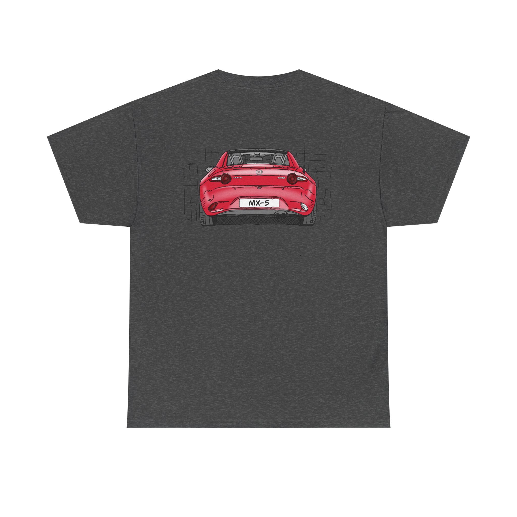 T-Shirt, Mazda MX-5 ND RF, Strichzeichnung, Rot, beidseitig – Bild 6