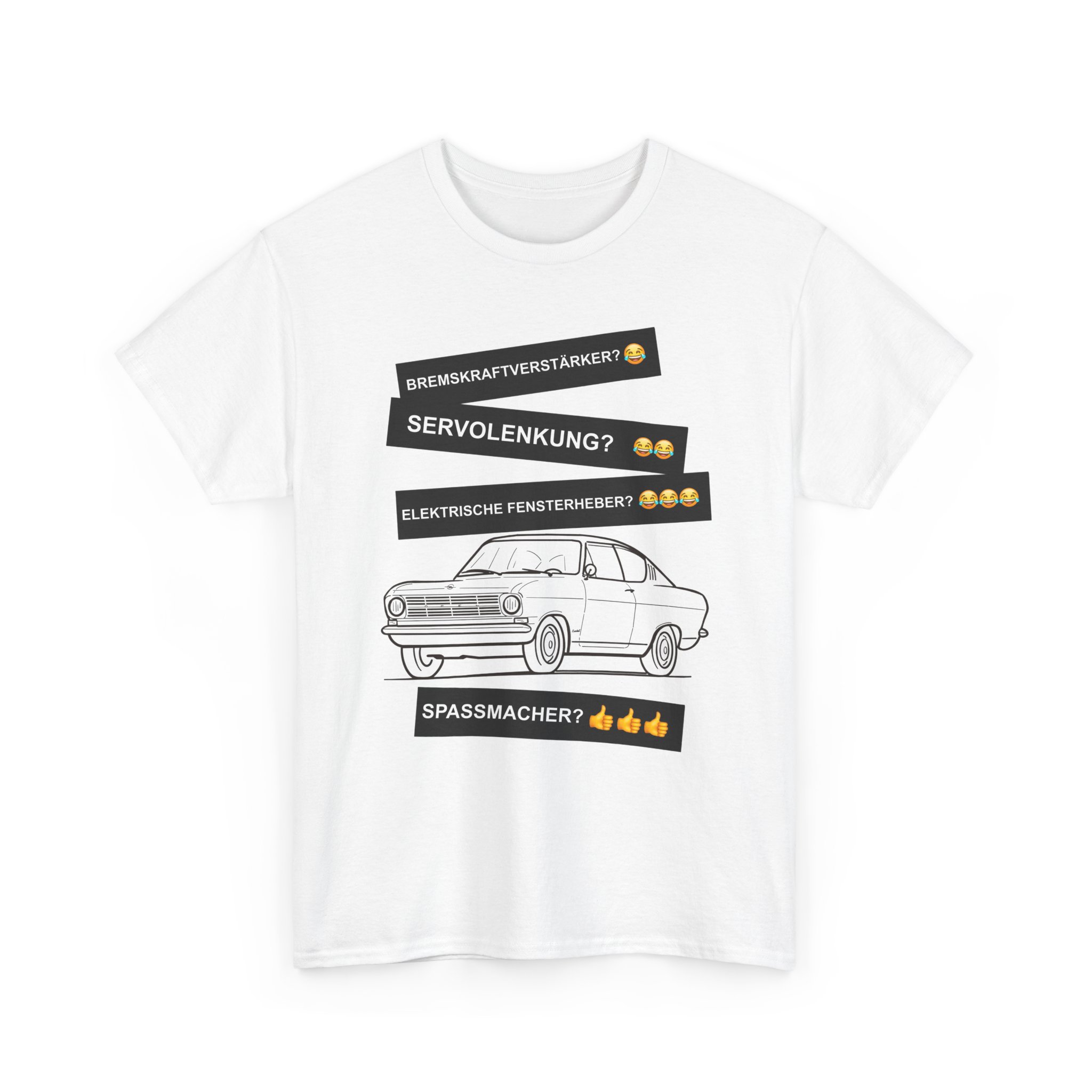 T-Shirt, Opel Kadett B Coupe, Schwarz, Deutscher Text, Spaßmacher – Bild 7