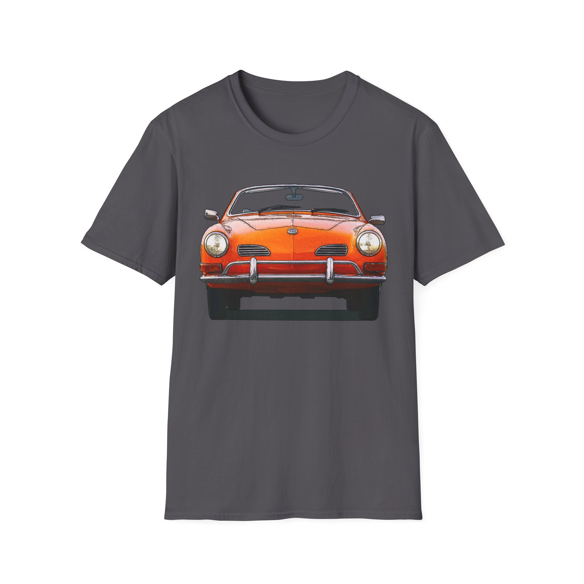 T-Shirt, Karmann-Ghia Typ14 Cabriolet, Orange, beidseitig bedruckt, mit Kennzeichen personalisierbar – Bild 21