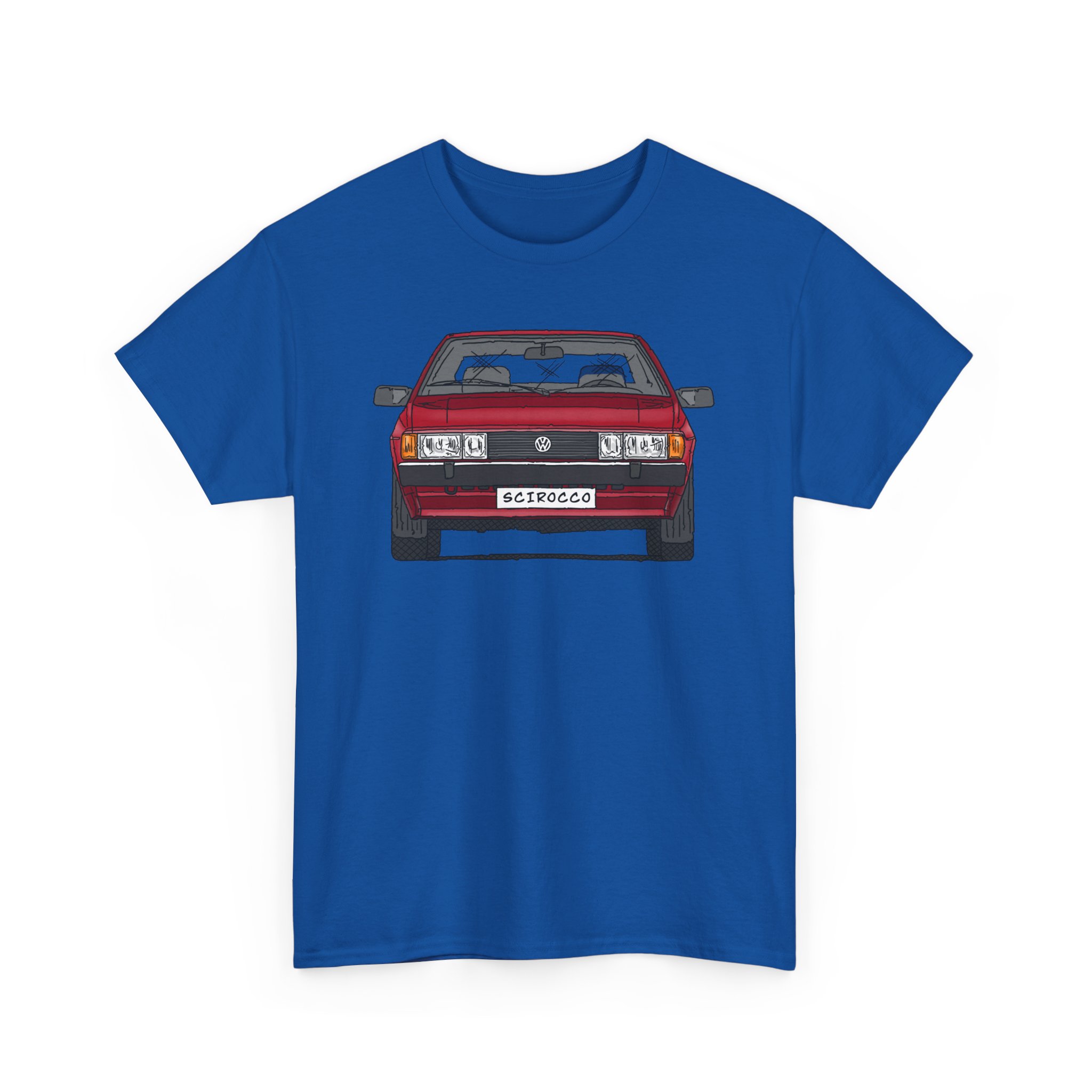 T-Shirt, VW SCIROCCO II, Strichzeichnung, Rot, Wunschkennzeichen möglich – Bild 35