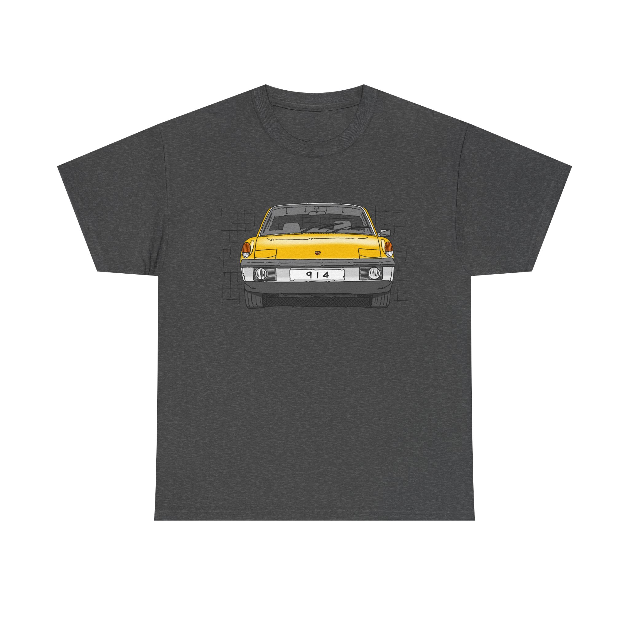 T-Shirt, Porsche 914, VW Porsche, Strichzeichnung, Gelb, personalisierbar – Bild 21