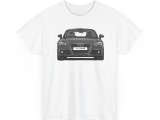 T-Shirt, Audi TT Coupé 8J, Strichzeichnung, Weiß, Wunschkennzeichen möglich