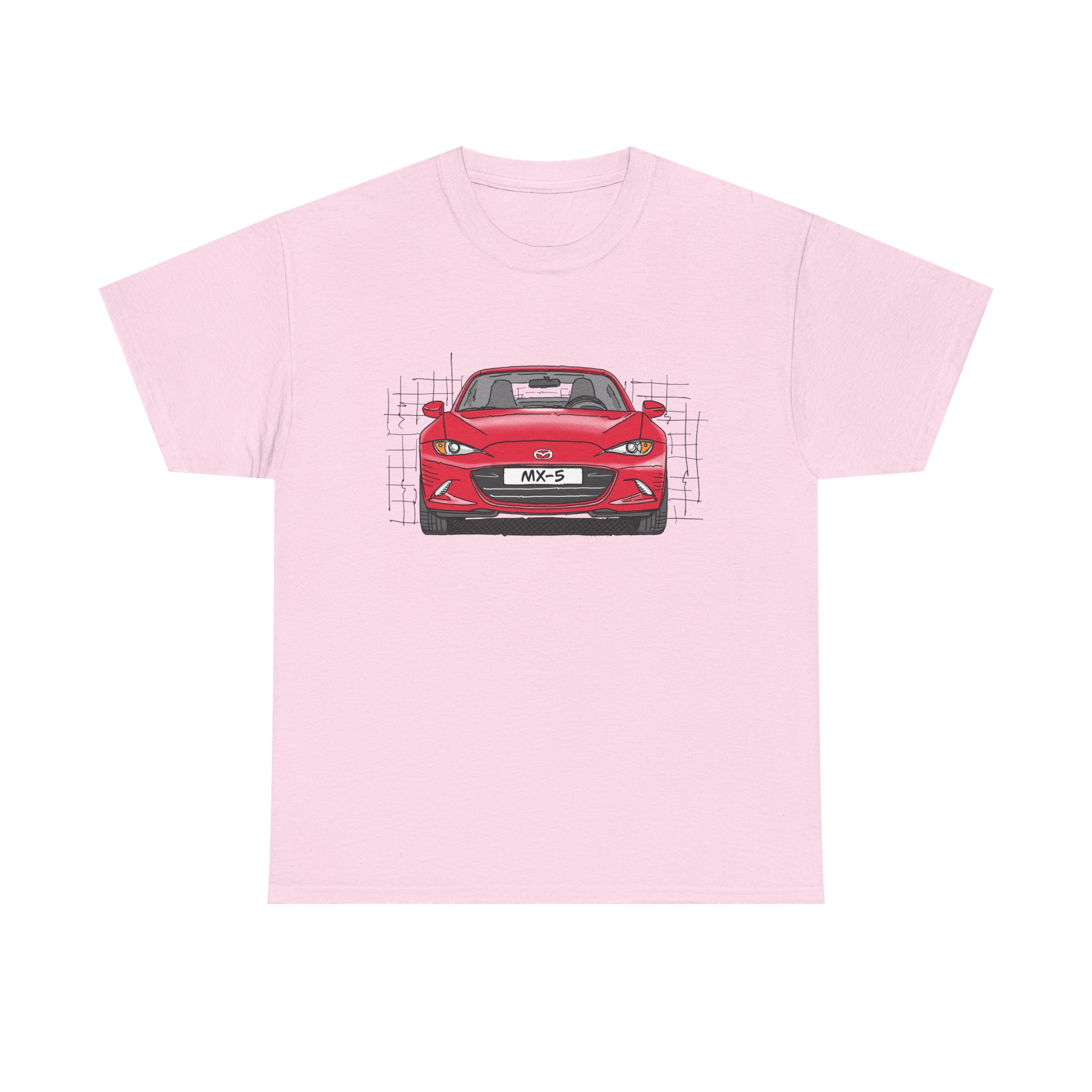 T-Shirt, Mazda MX-5 ND RF, Strichzeichnung, Rot, beidseitig – Bild 13